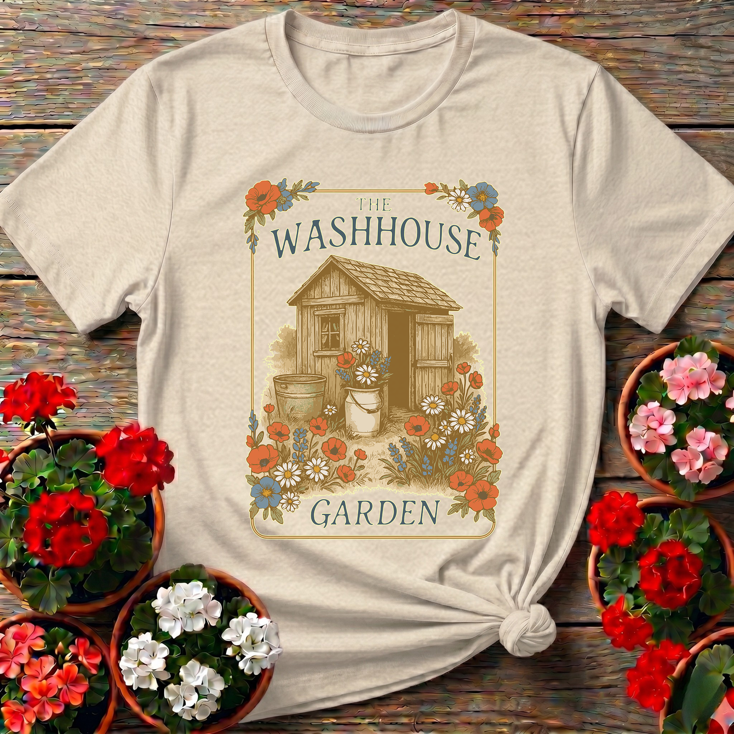 The Washhouse Garden Vintage Shed Botanical T-shirt
