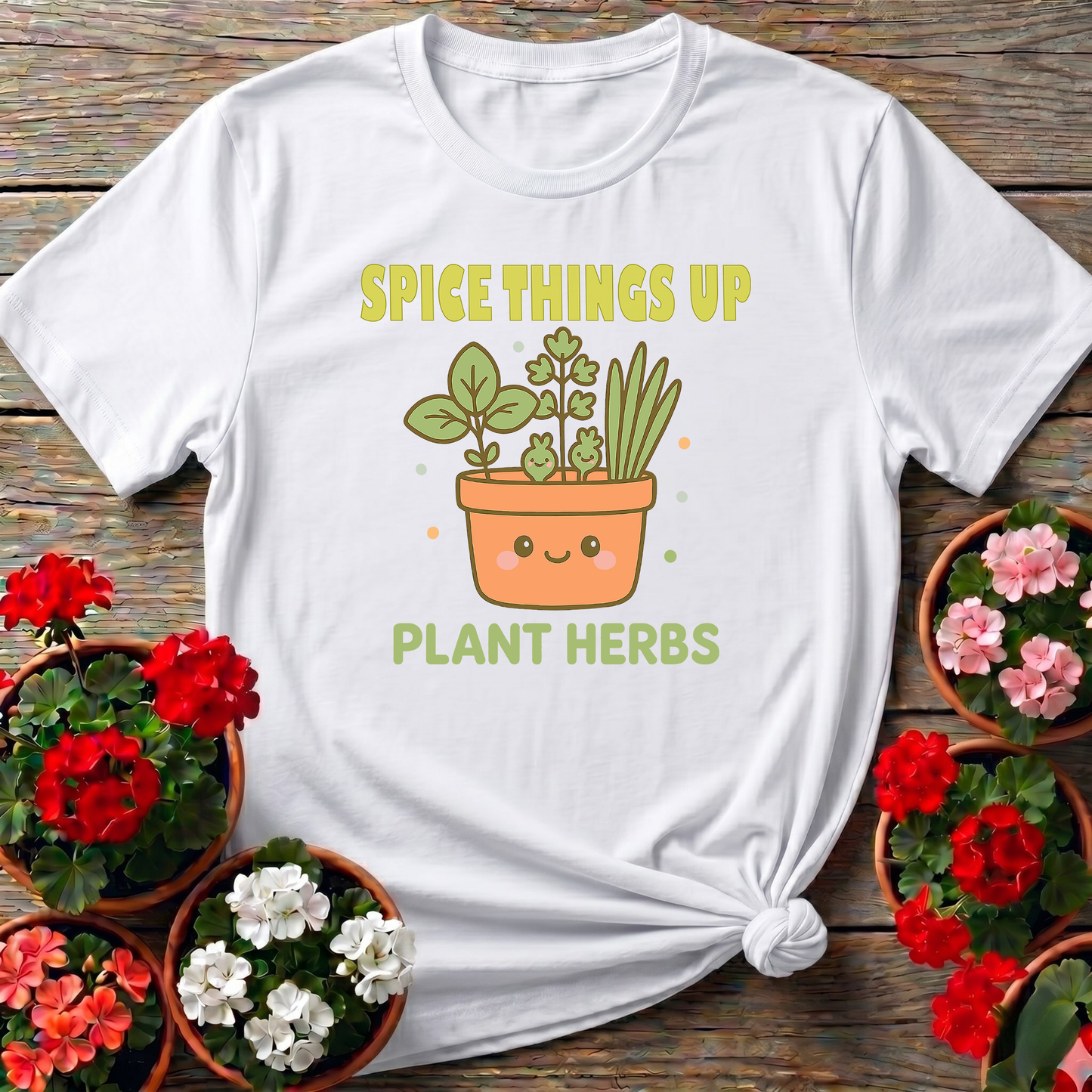 Spice Things Up Plant Herbs Adorable Potted T-shirt