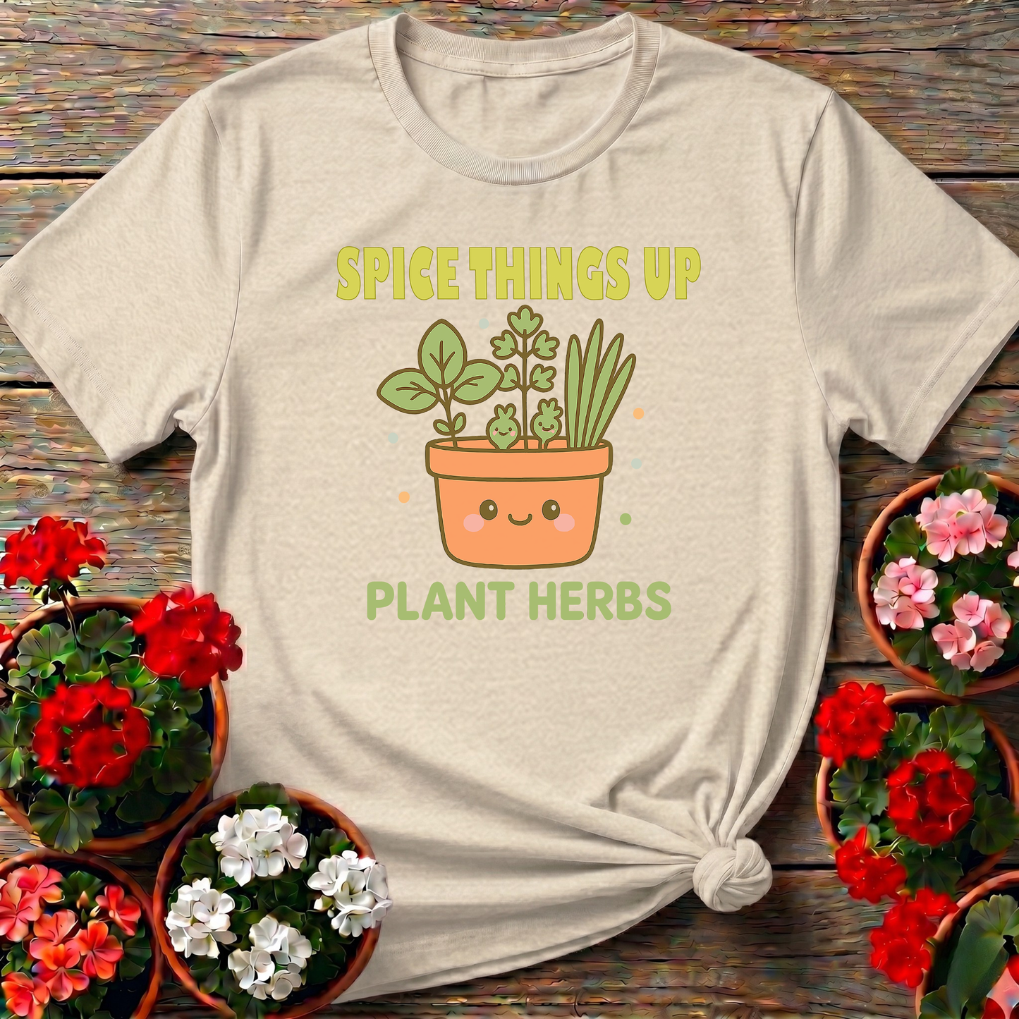 Spice Things Up Plant Herbs Adorable Potted T-shirt