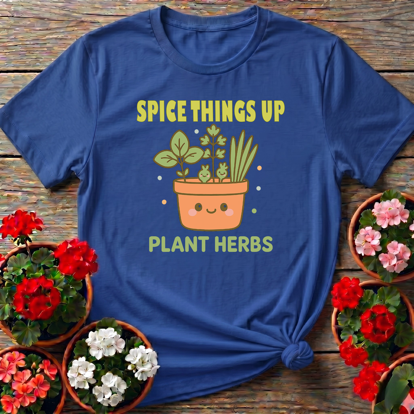 Spice Things Up Plant Herbs Adorable Potted T-shirt