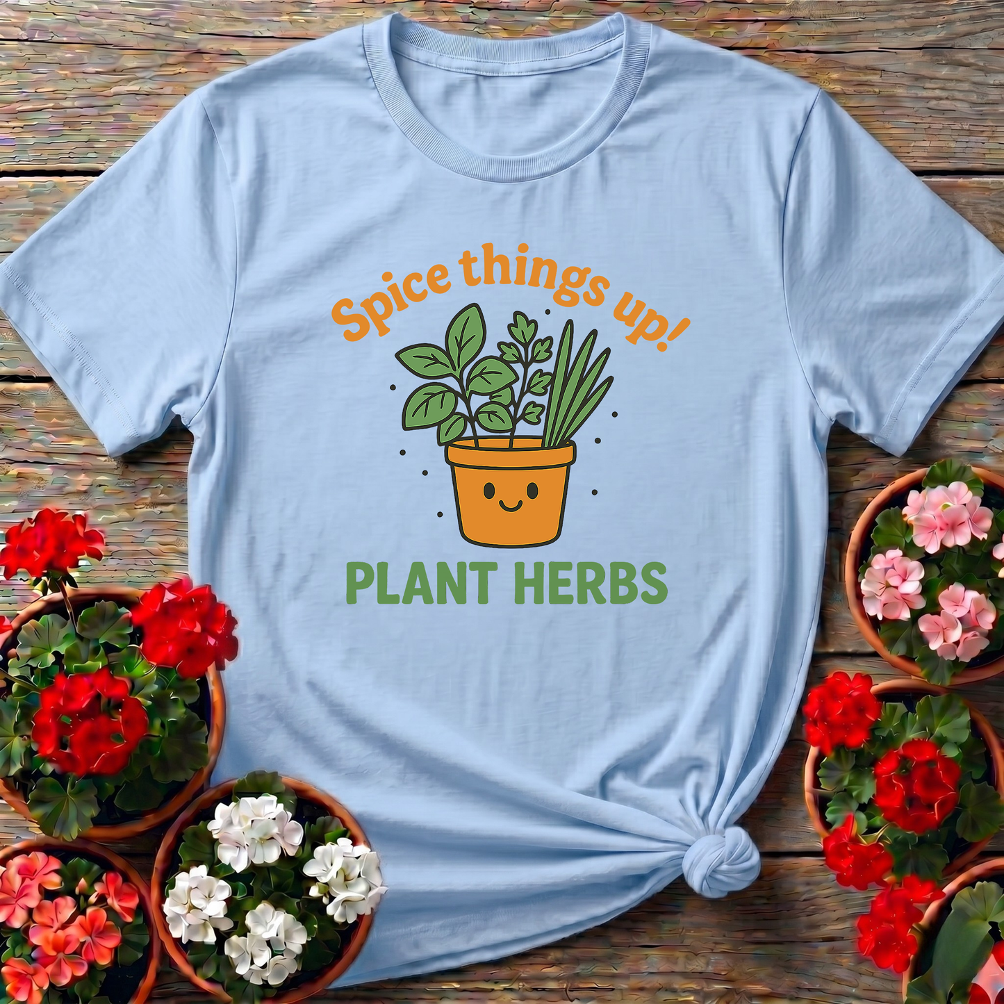 Cute Kawaii Herb Garden Spice Things Up Graphic Tee