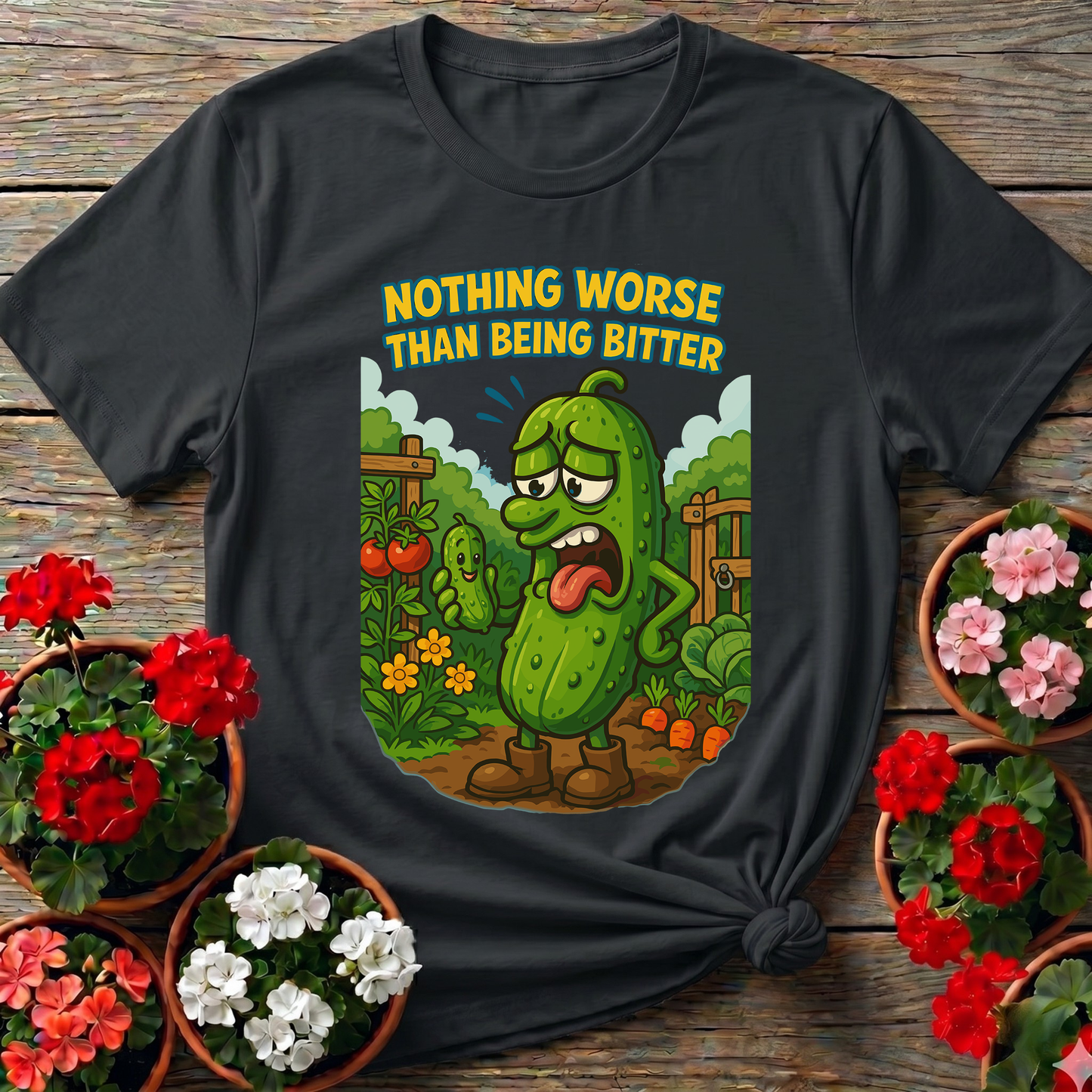 Grumpy Bitter Cucumber Funny Vegetable Garden Tee