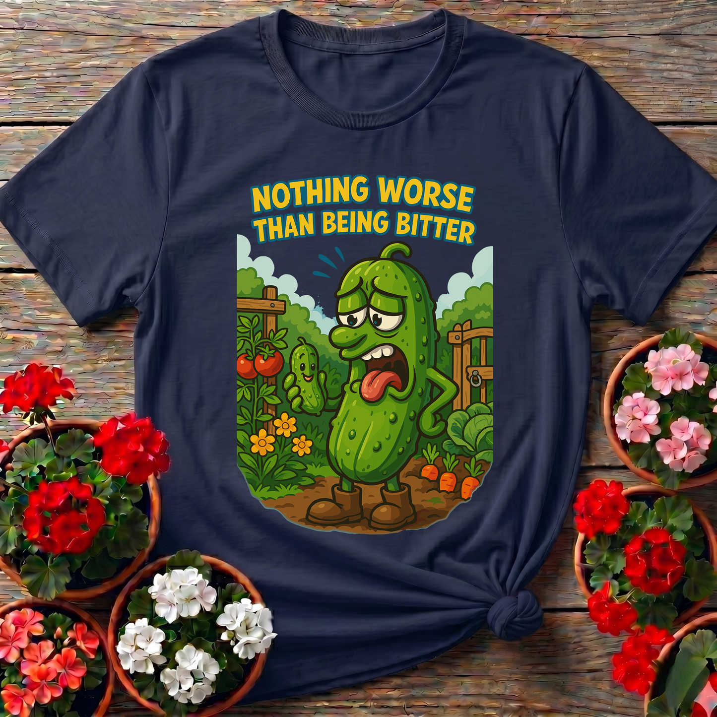 Grumpy Bitter Cucumber Funny Vegetable Garden Tee