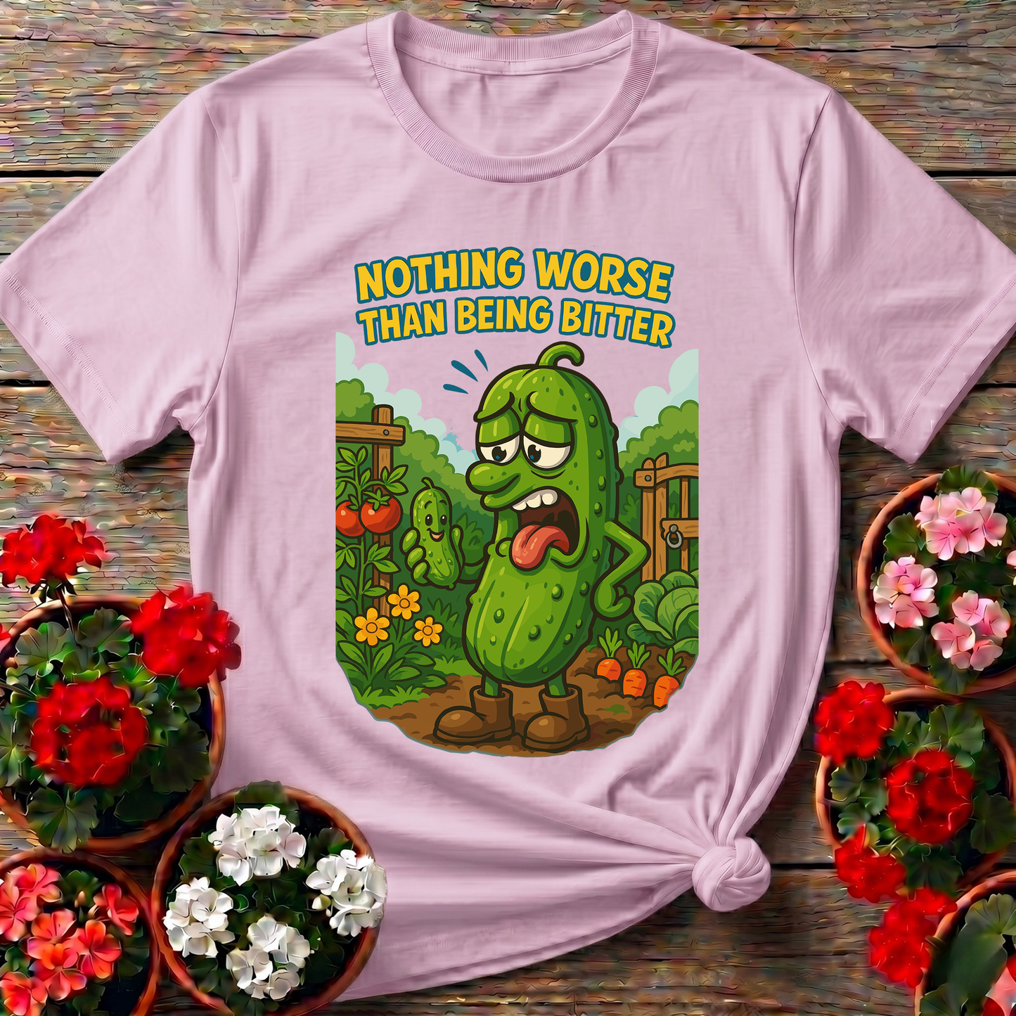 Grumpy Bitter Cucumber Funny Vegetable Garden Tee