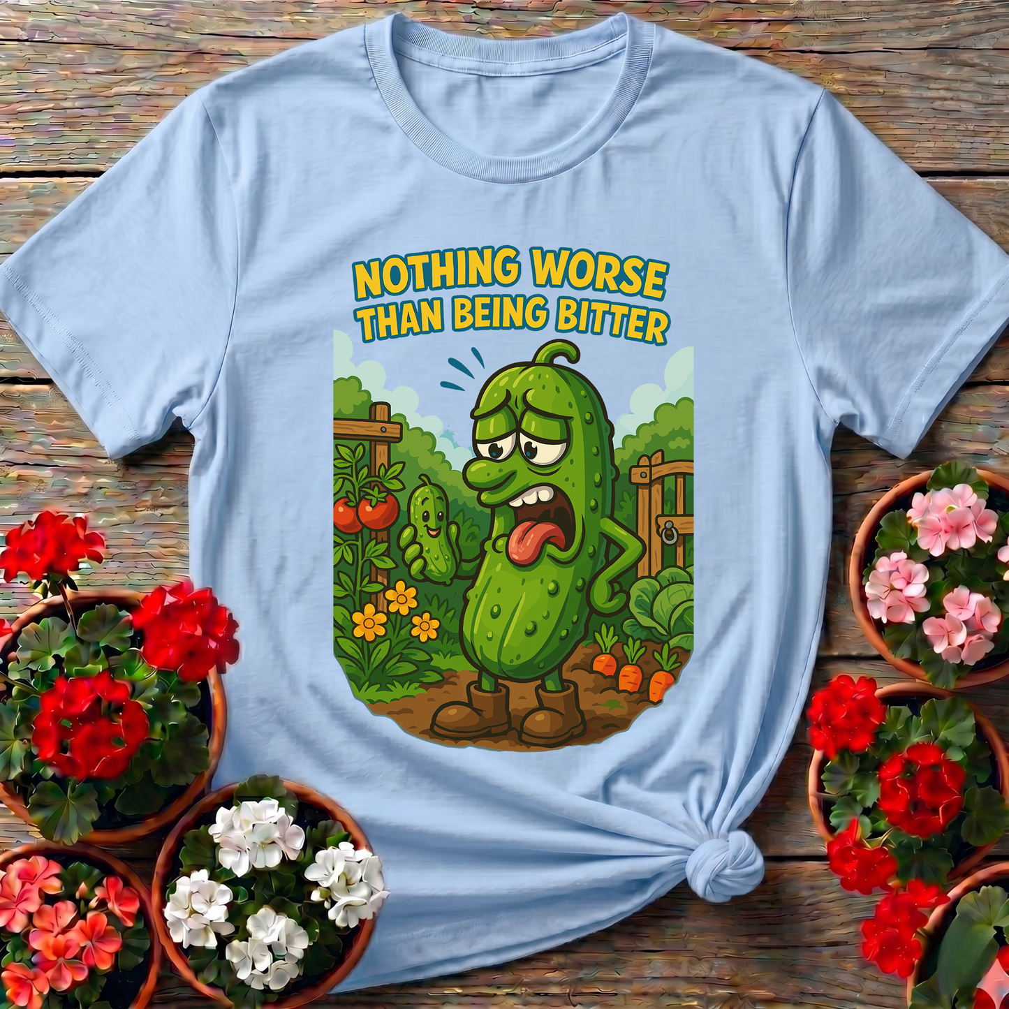 Grumpy Bitter Cucumber Funny Vegetable Garden Tee