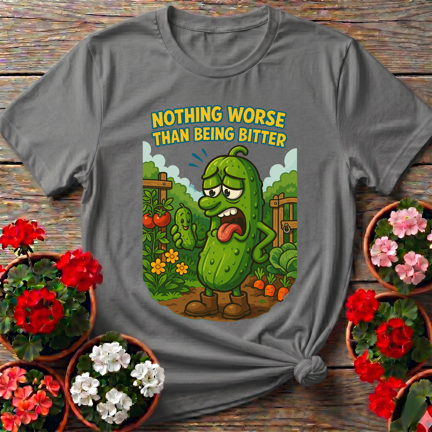 Grumpy Bitter Cucumber Funny Vegetable Garden Tee