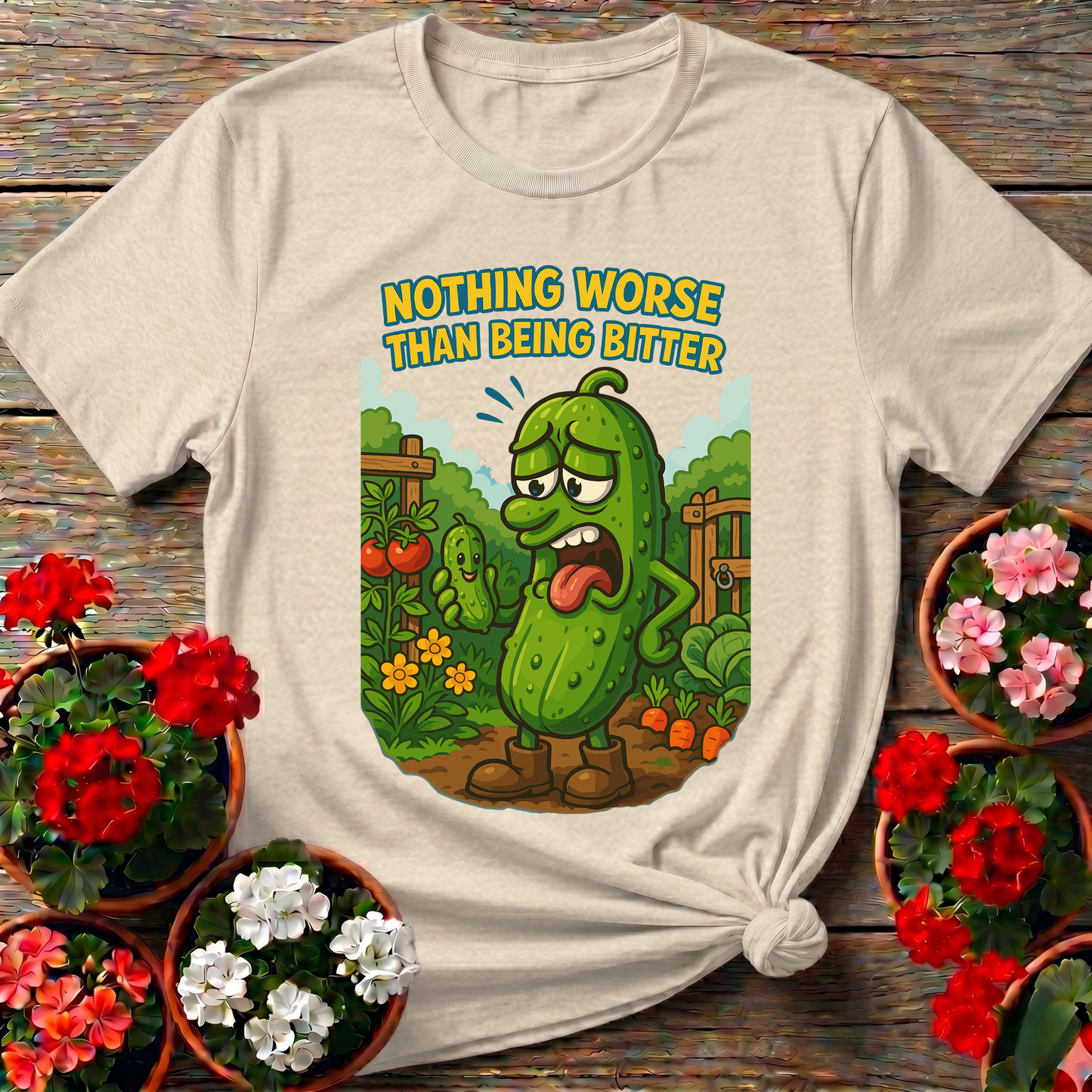 Grumpy Bitter Cucumber Funny Vegetable Garden Tee