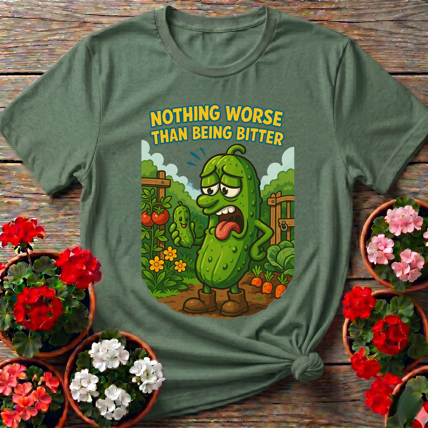 Grumpy Bitter Cucumber Funny Vegetable Garden Tee