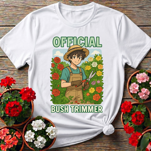 Official Bush Trimmer Funny Anime Gardening T-shirt