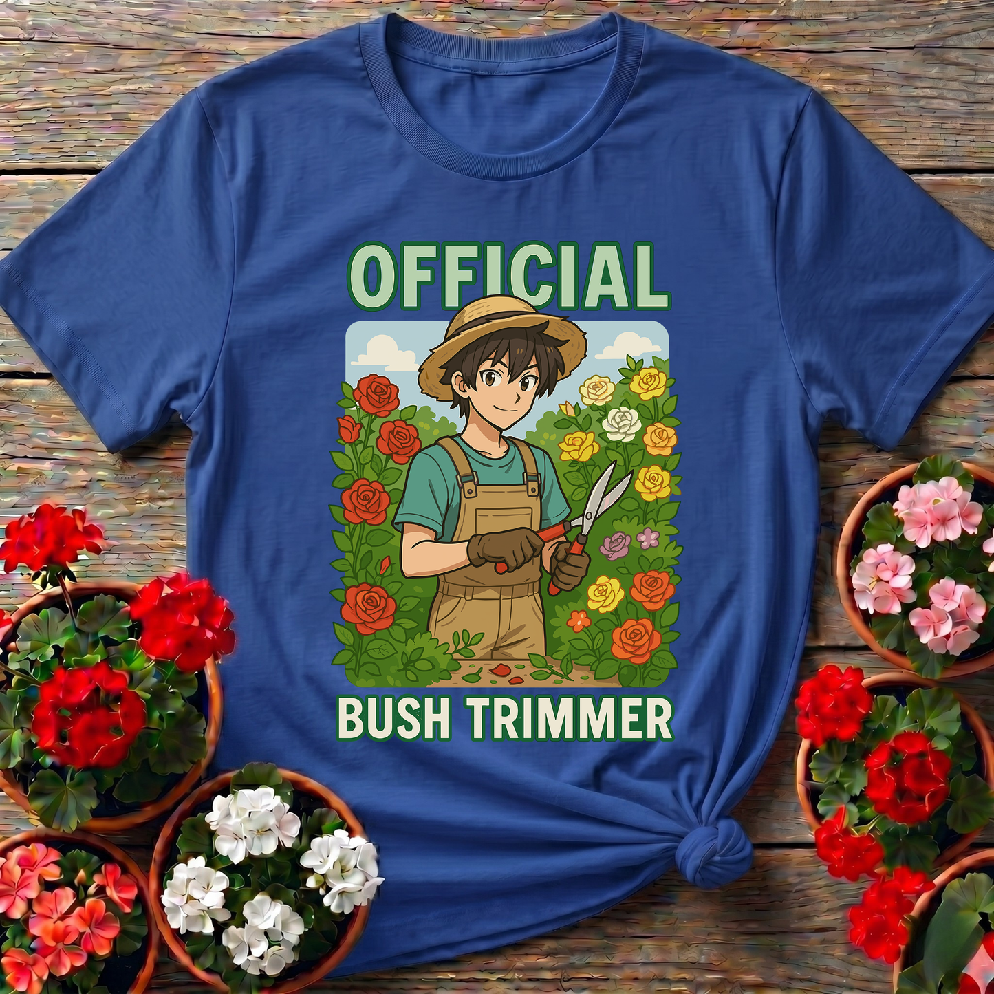Official Bush Trimmer Funny Anime Gardening T-shirt