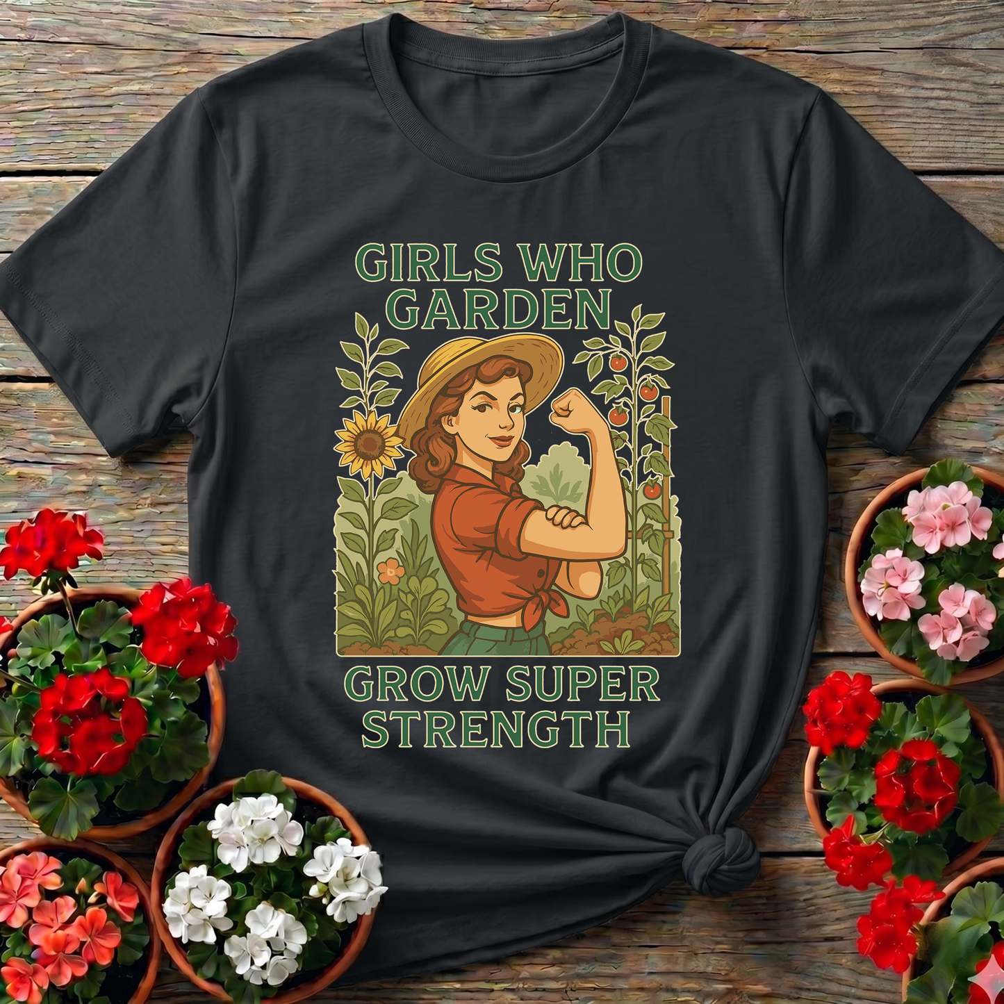 Girls Who Garden Super Strength Parody Tee