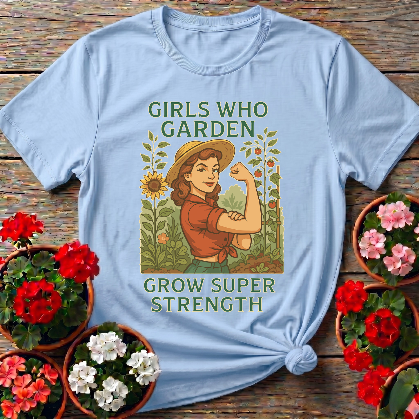 Girls Who Garden Super Strength Parody Tee