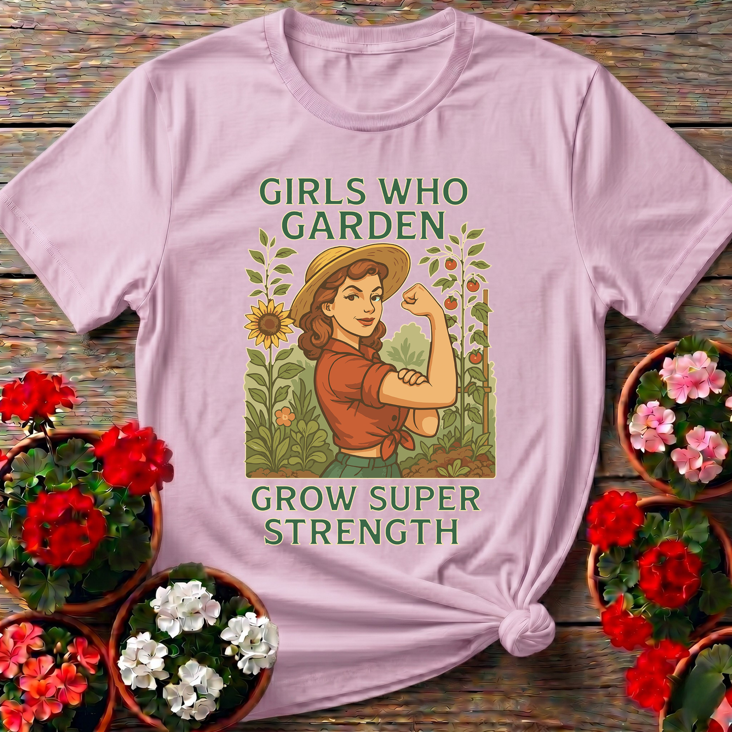 Girls Who Garden Super Strength Parody Tee