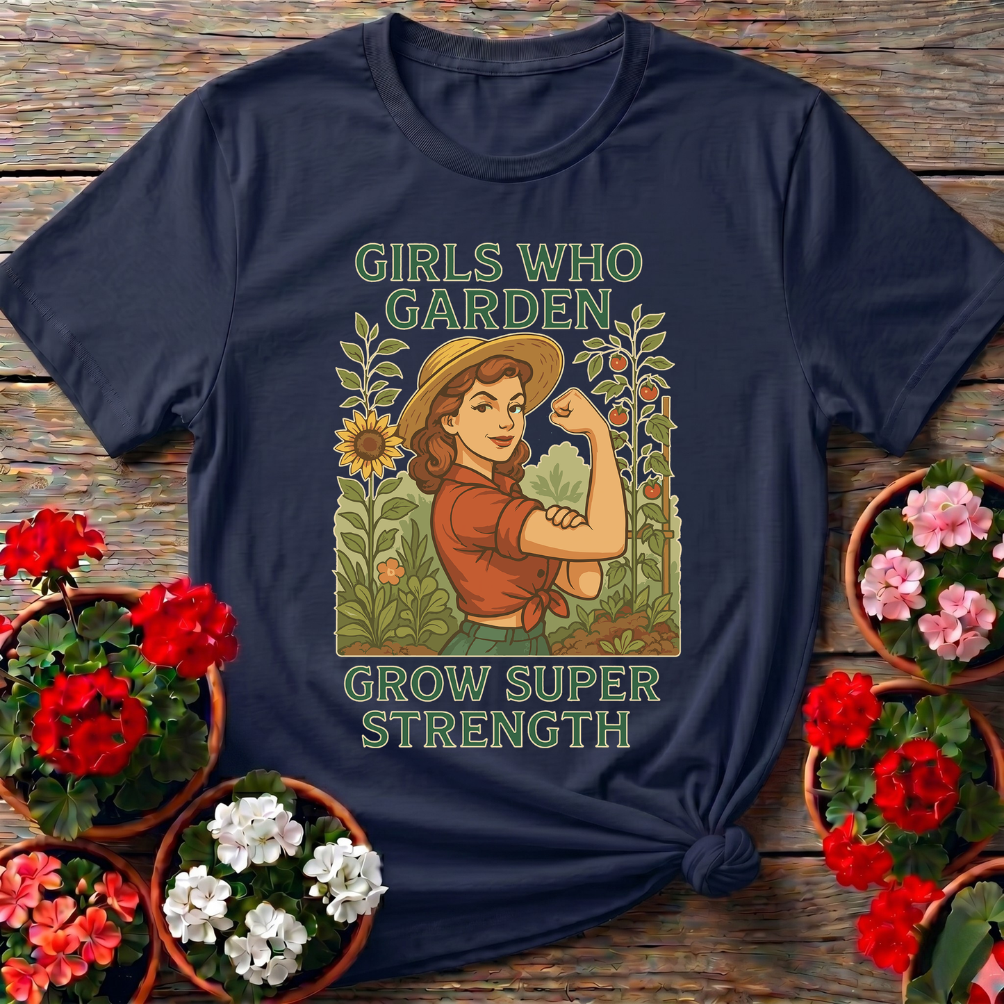 Girls Who Garden Super Strength Parody Tee