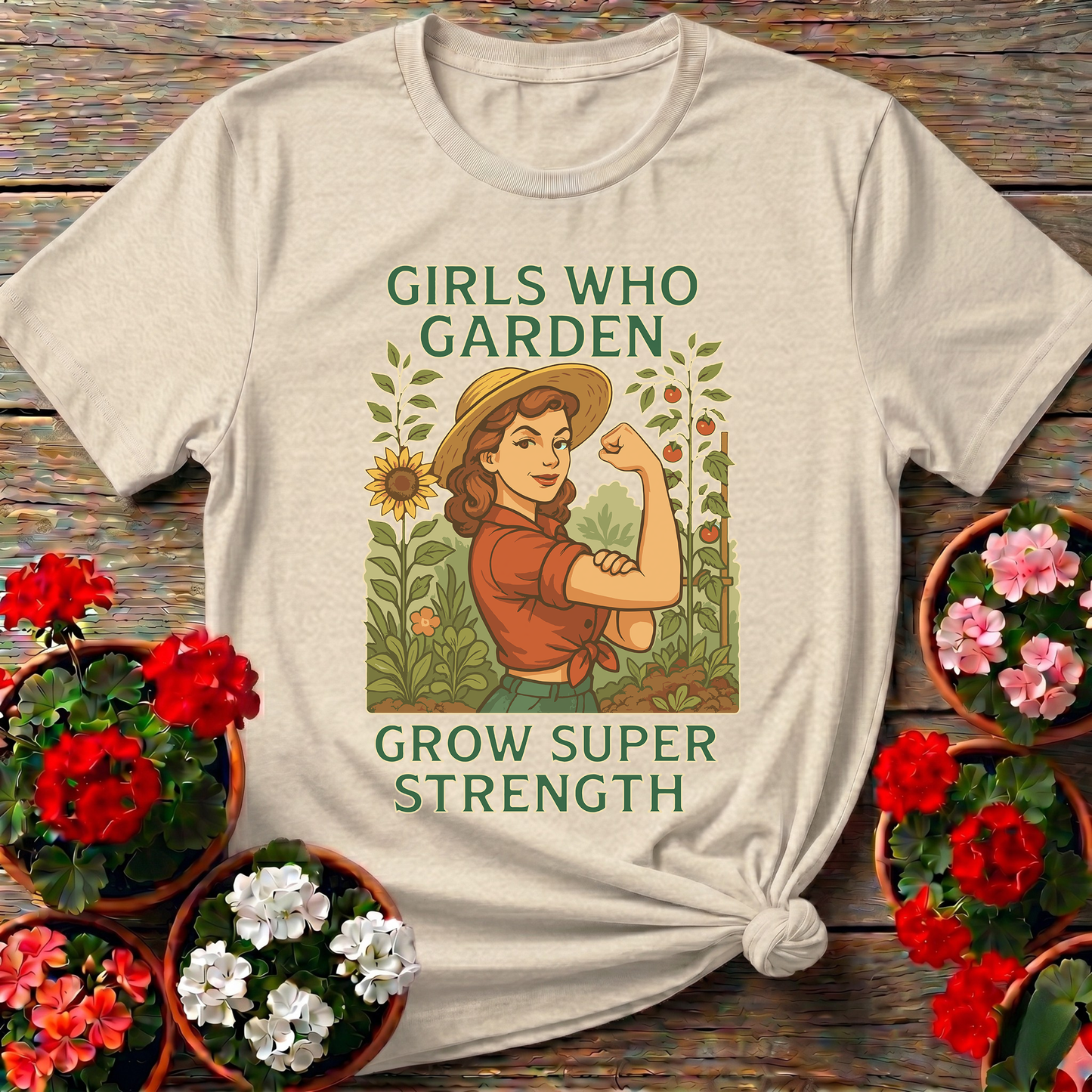 Girls Who Garden Super Strength Parody Tee