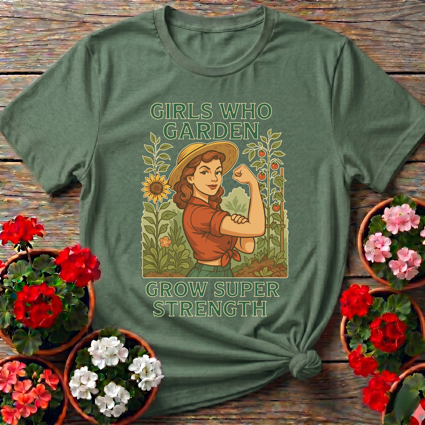Girls Who Garden Super Strength Parody Tee