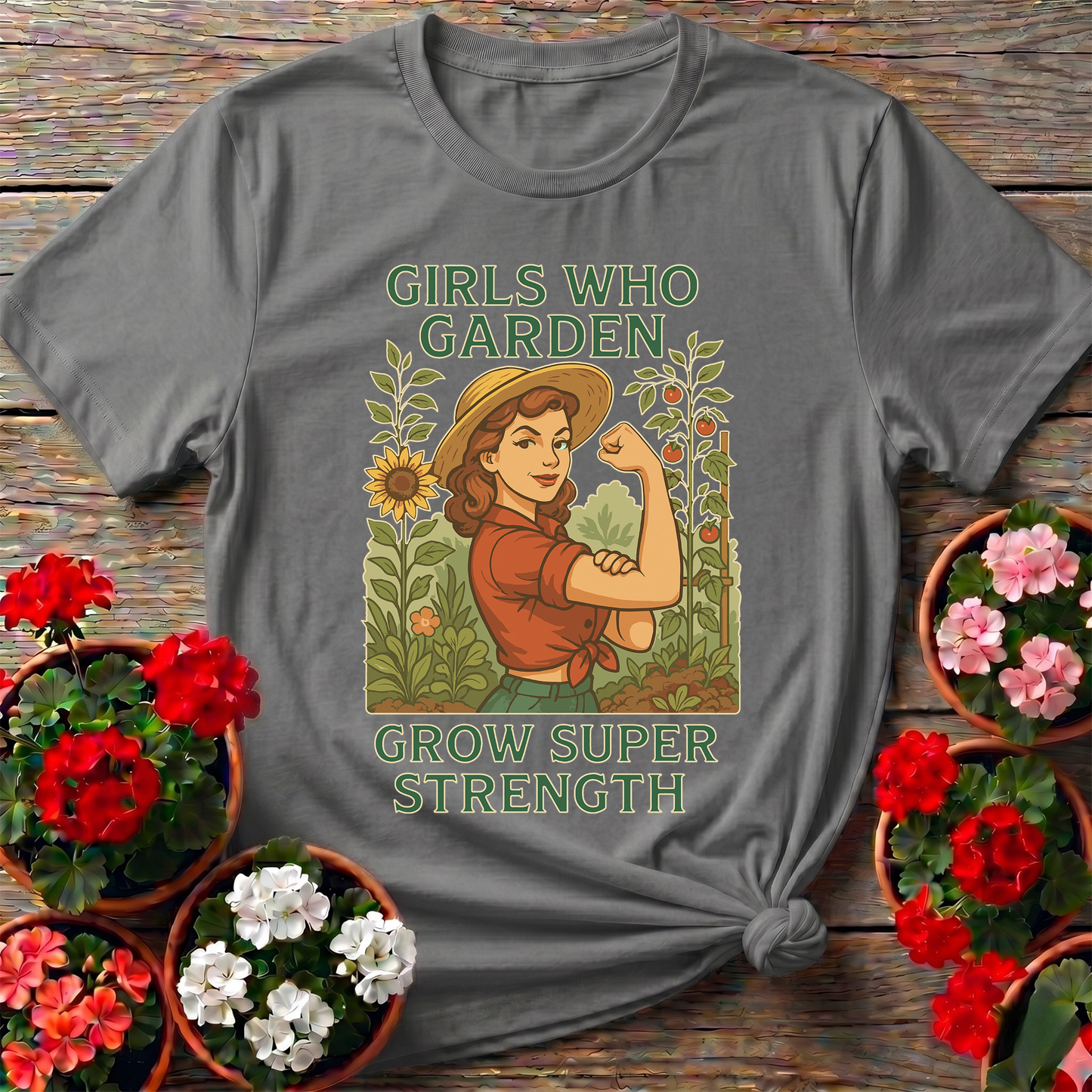 Girls Who Garden Super Strength Parody Tee
