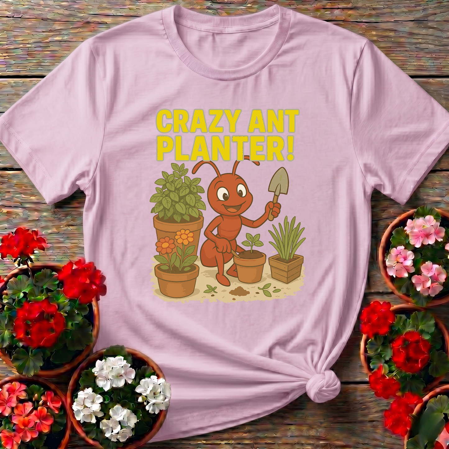 Humorous Crazy Ant Planter Garden Enthusiast Shirt