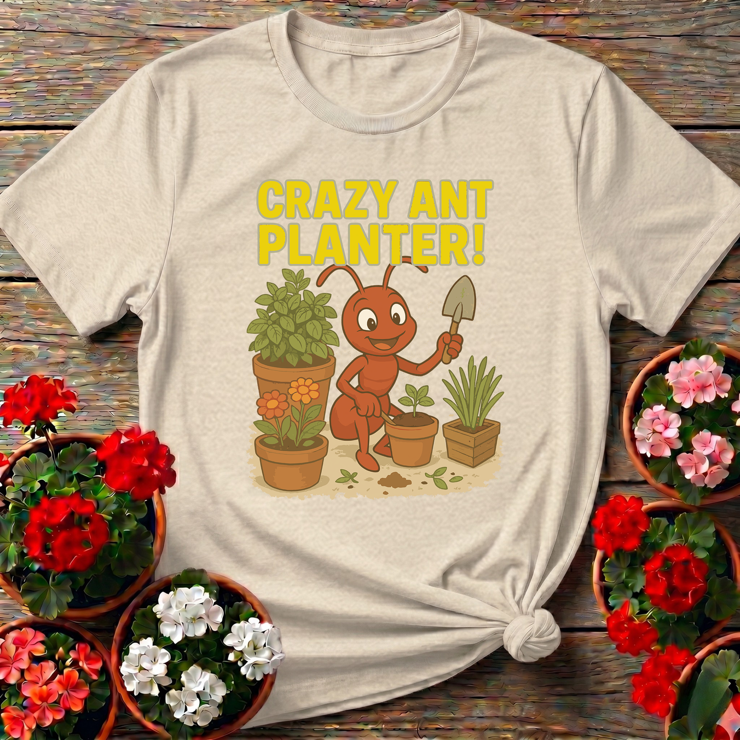 Humorous Crazy Ant Planter Garden Enthusiast Shirt