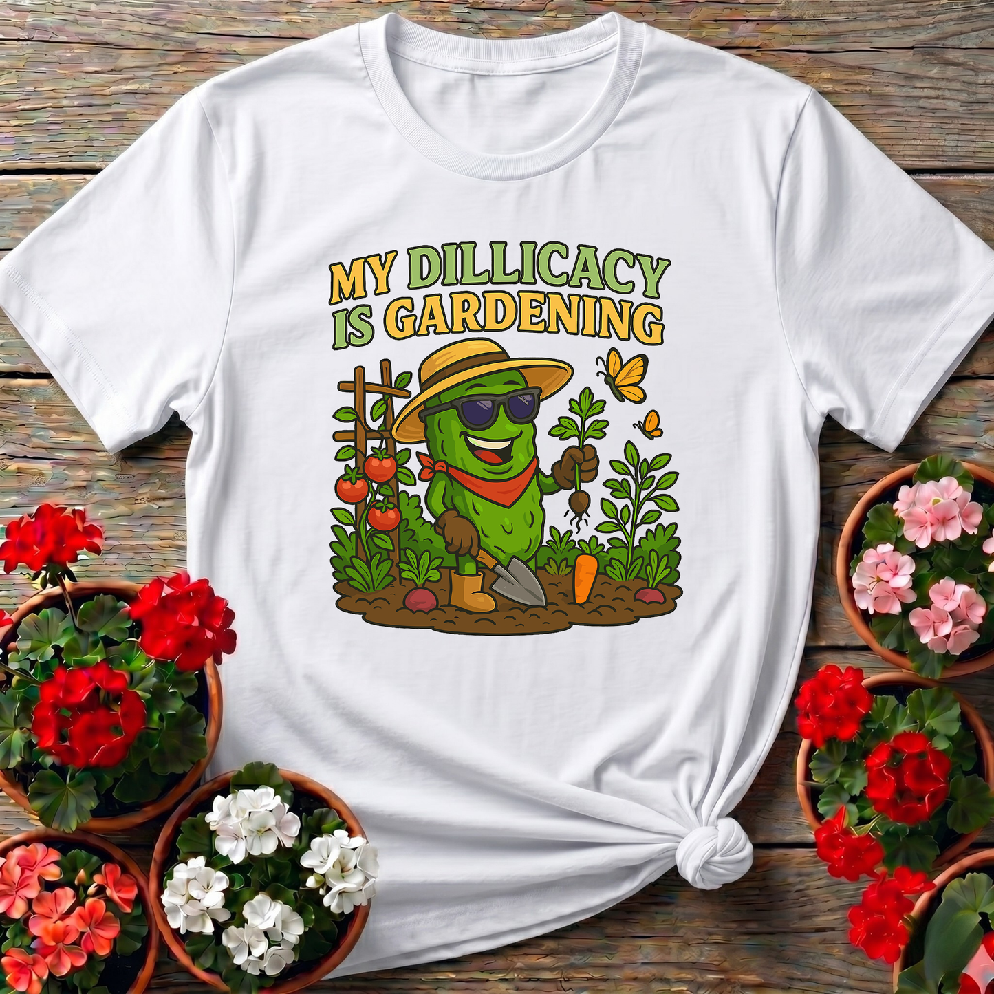 My Dillicacy Is Gardening Funny Pickle T-shirt