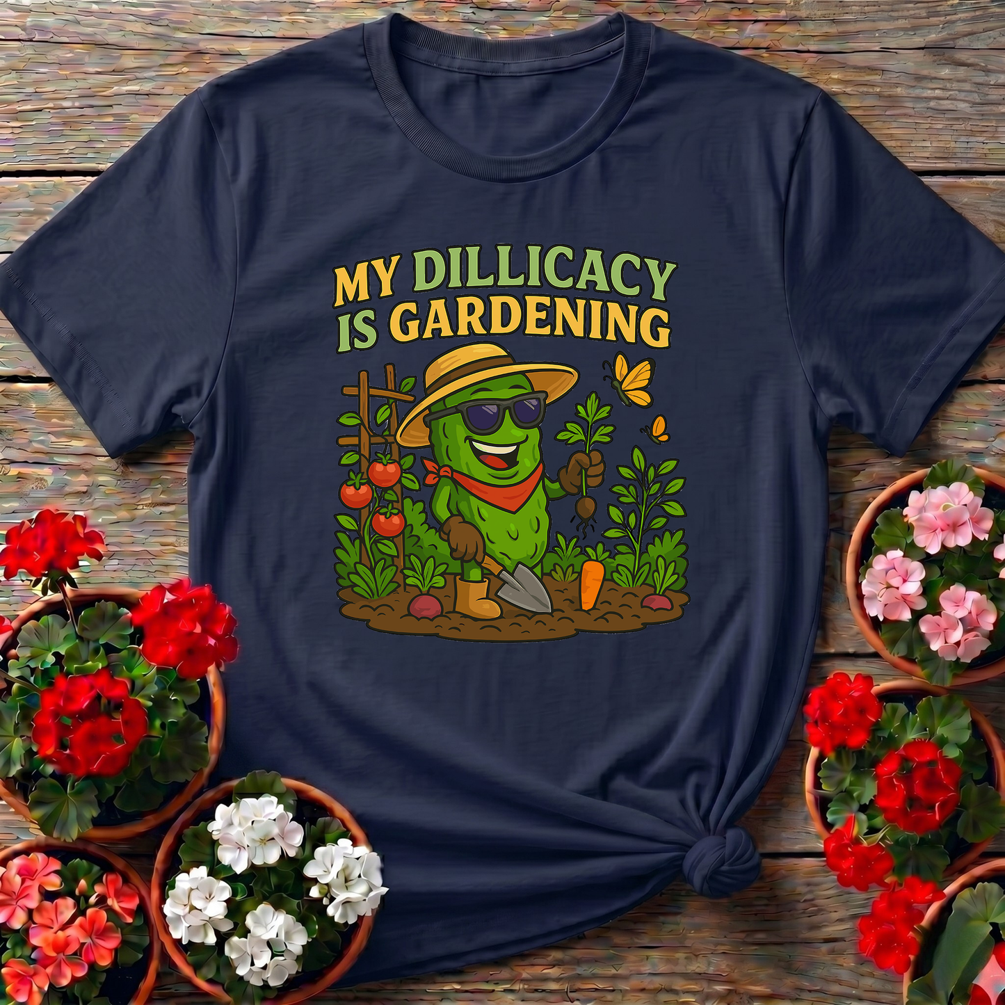 My Dillicacy Is Gardening Funny Pickle T-shirt