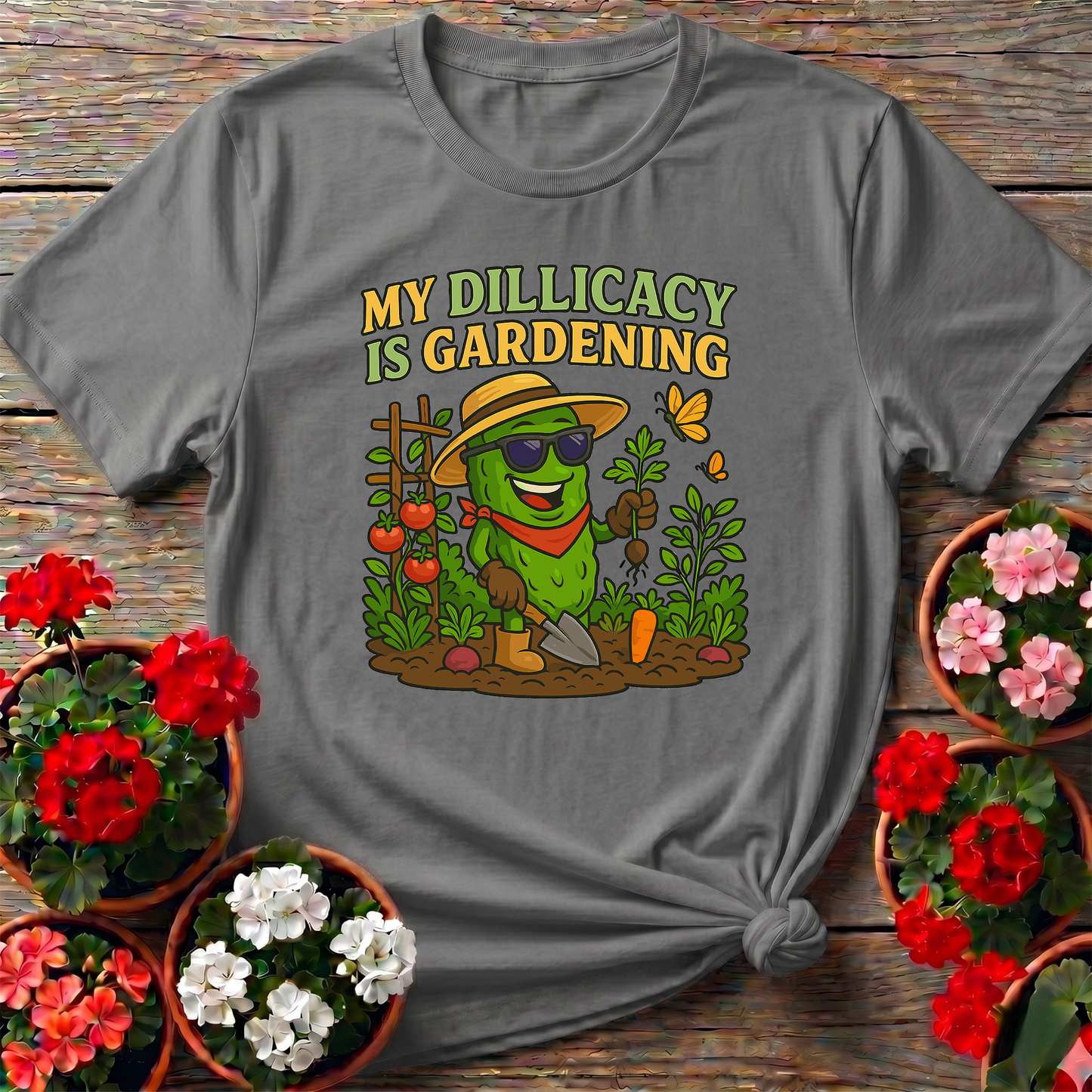 My Dillicacy Is Gardening Funny Pickle T-shirt