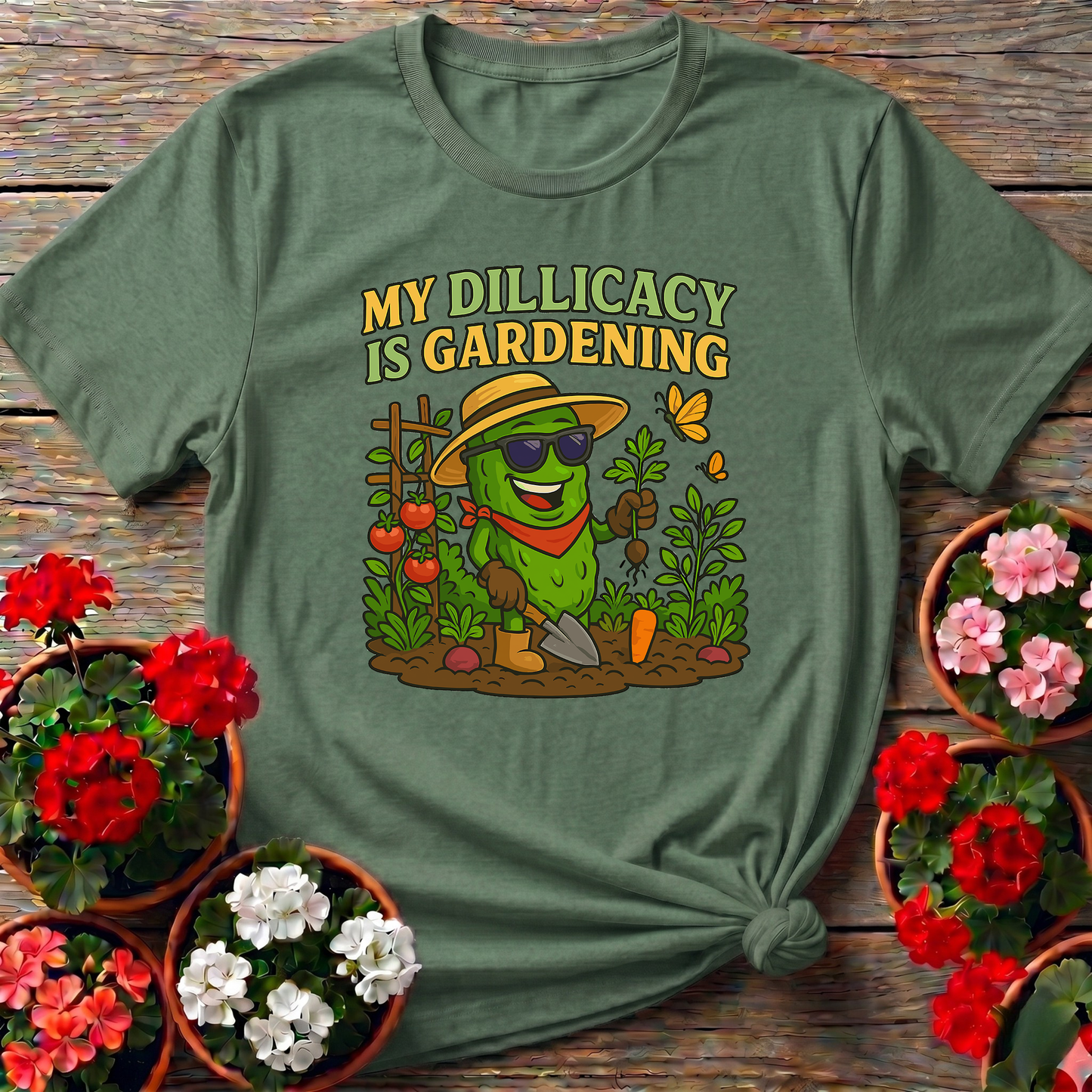 My Dillicacy Is Gardening Funny Pickle T-shirt