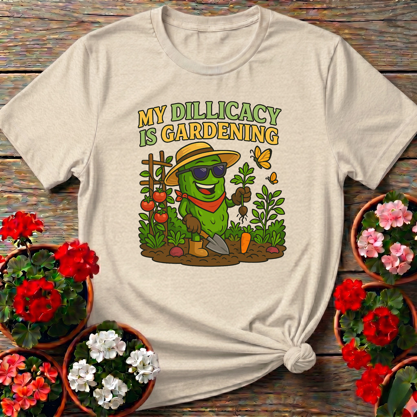 My Dillicacy Is Gardening Funny Pickle T-shirt