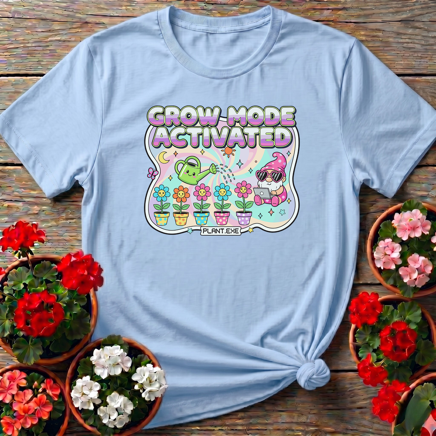 Grow Mode Activated Retro Y2K Kawaii Tee