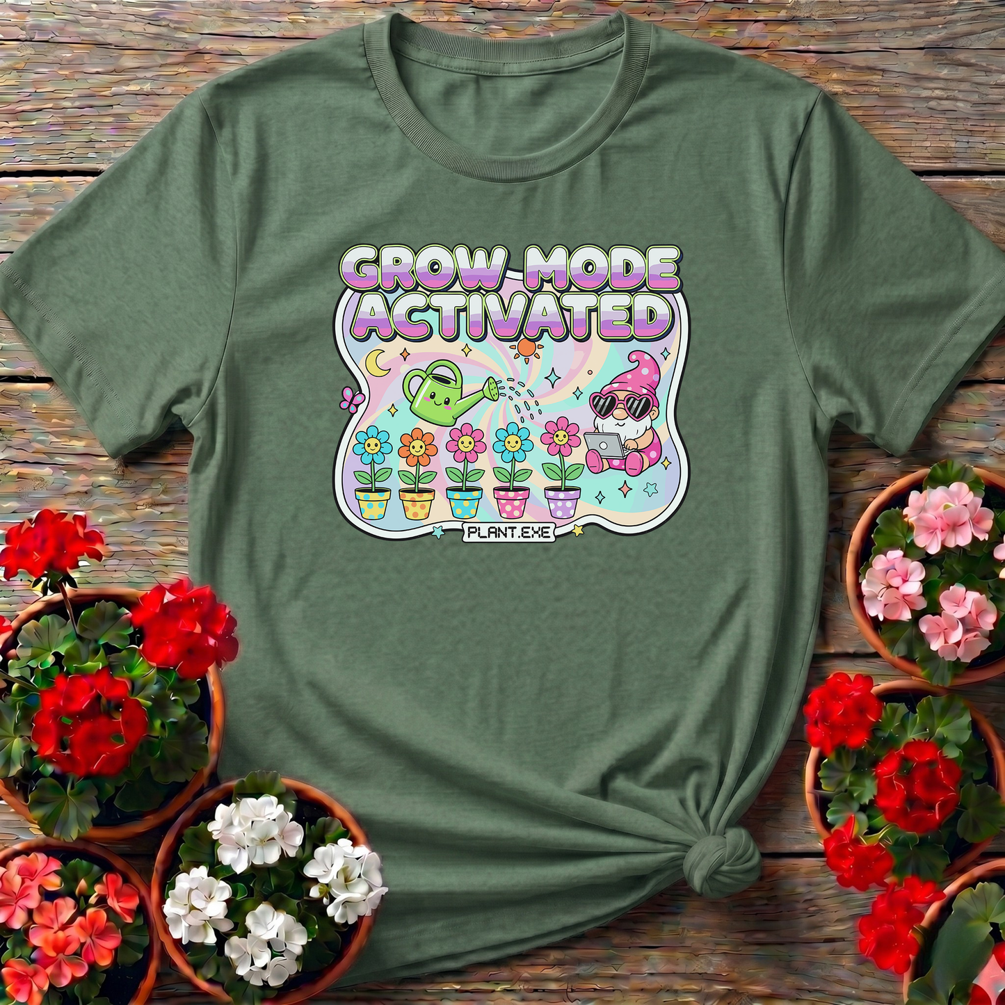 Grow Mode Activated Retro Y2K Kawaii Tee