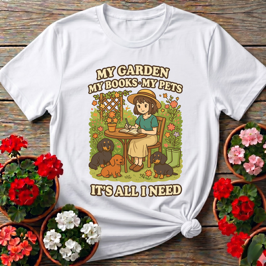 My Garden My Books My Pets Retro Cottagecore T-shirt