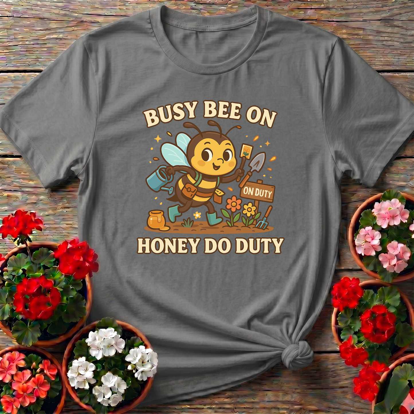 Busy Bee On Honey Do Duty Whimsical Garden Apparel