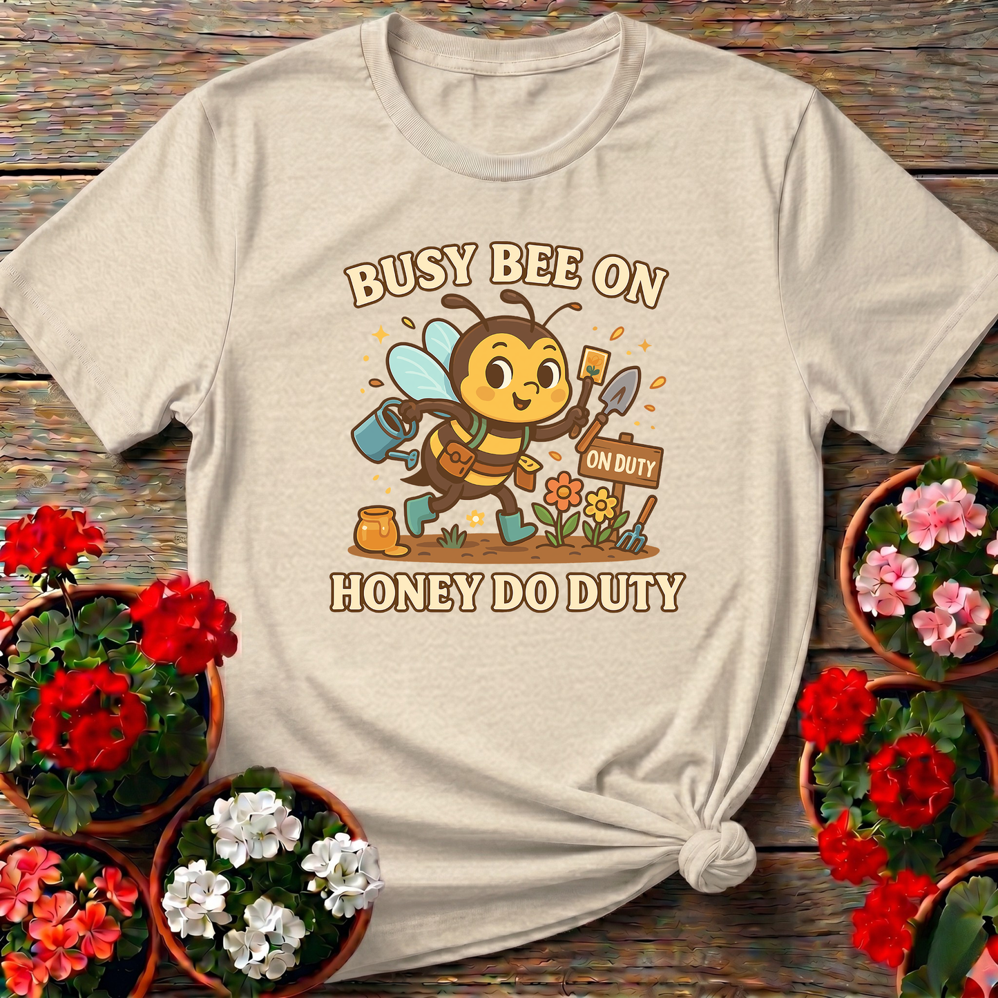 Busy Bee On Honey Do Duty Whimsical Garden Apparel