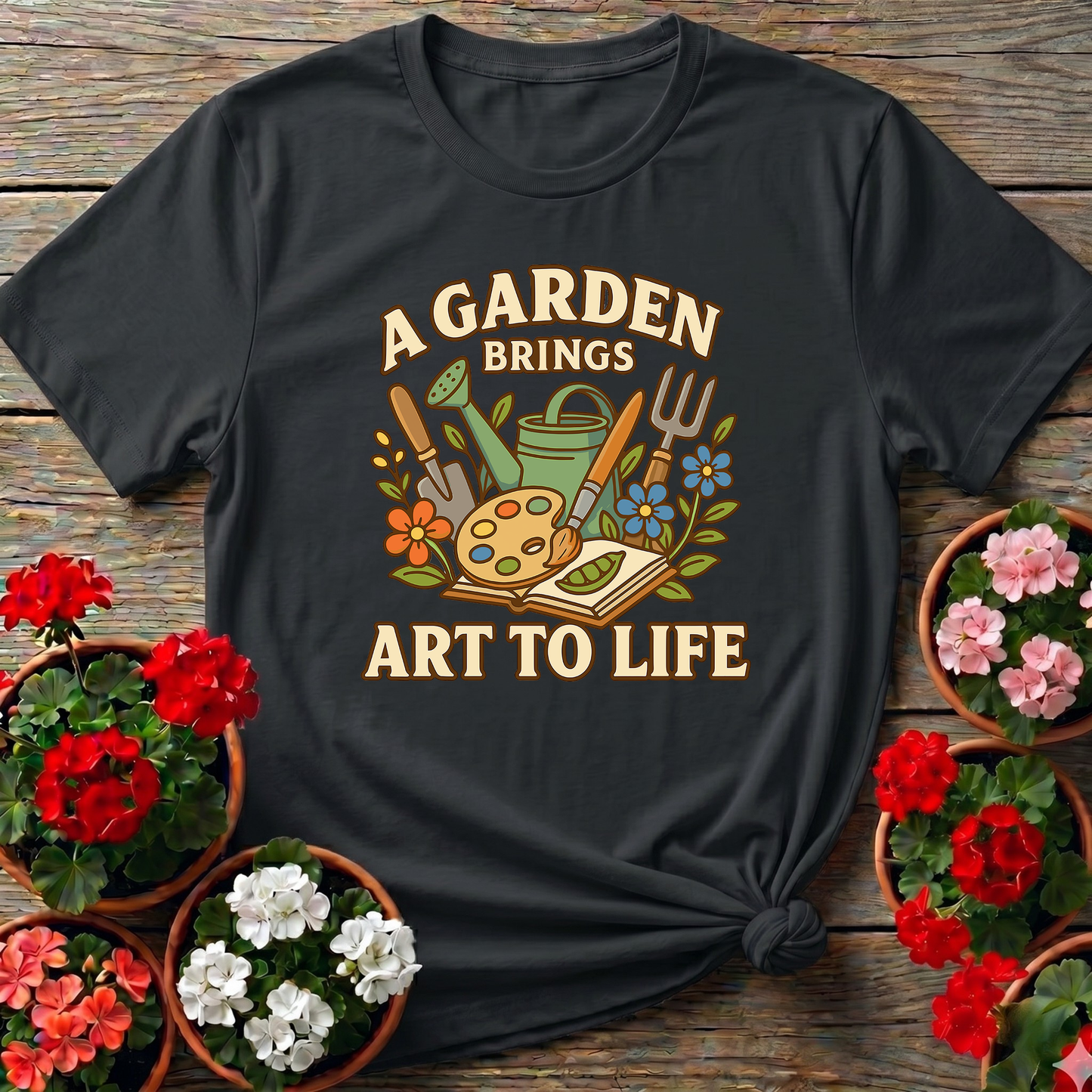 A Garden Brings Art To Life Colorful Painterly Tee