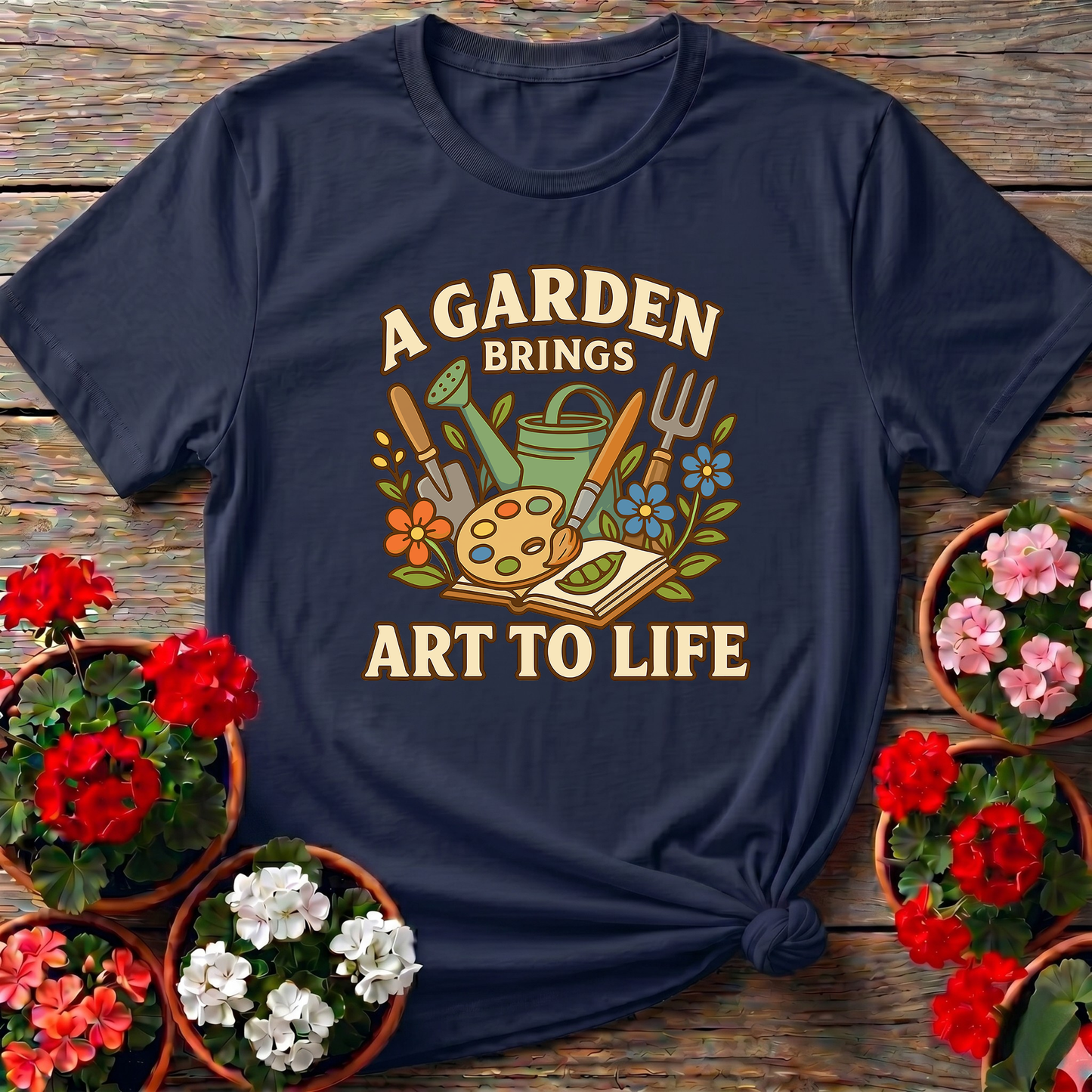 A Garden Brings Art To Life Colorful Painterly Tee