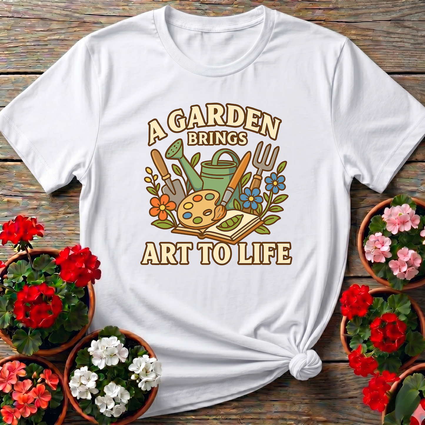 A Garden Brings Art To Life Colorful Painterly Tee