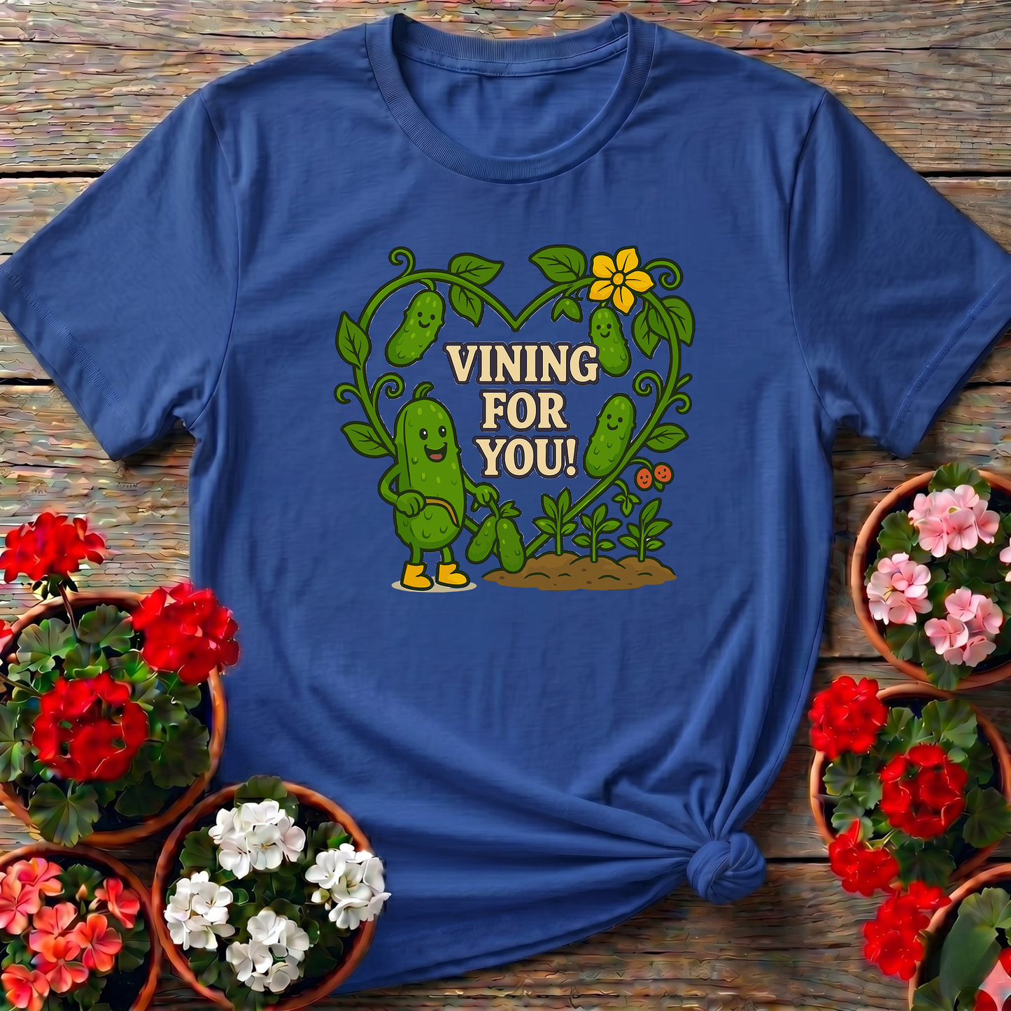Vining For You Funny Romantic Pickle T-shirt