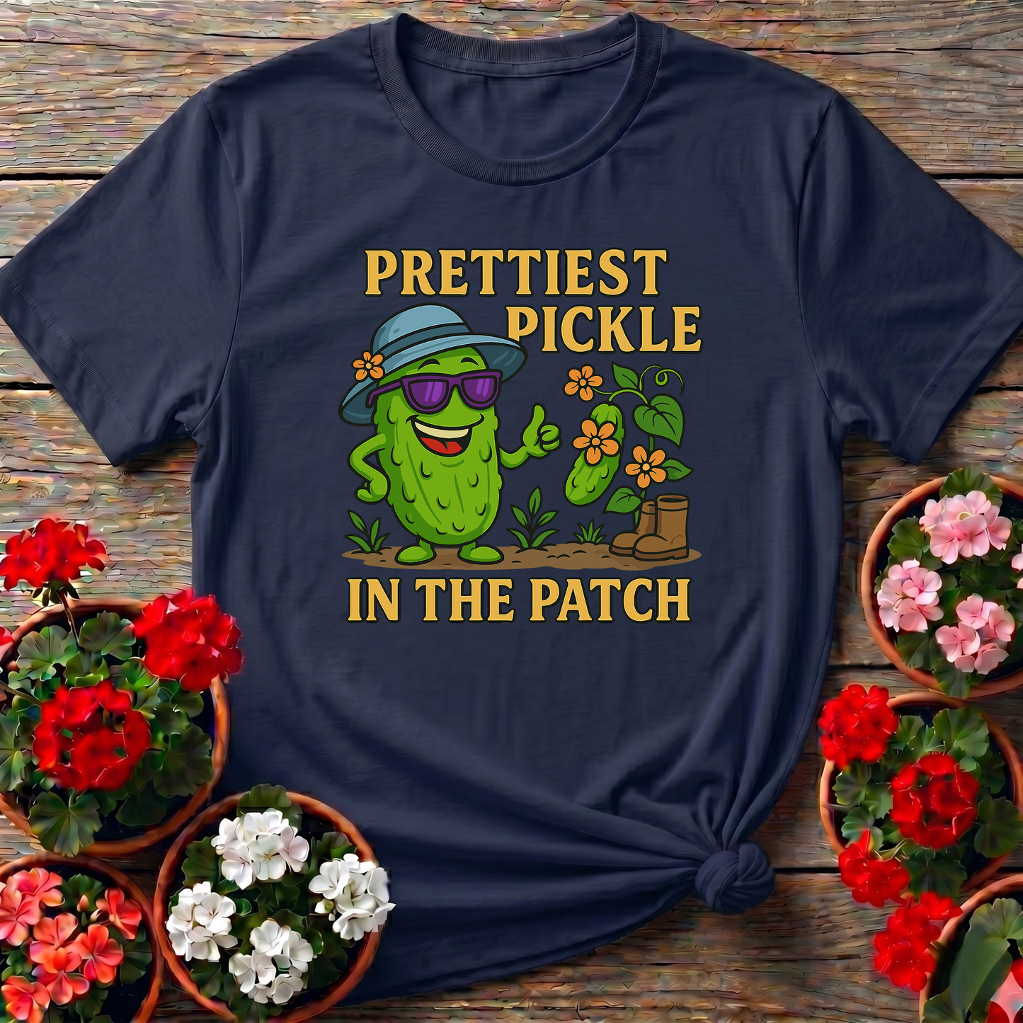 Prettiest Pickle In The Patch Funny Gardening T-shirt