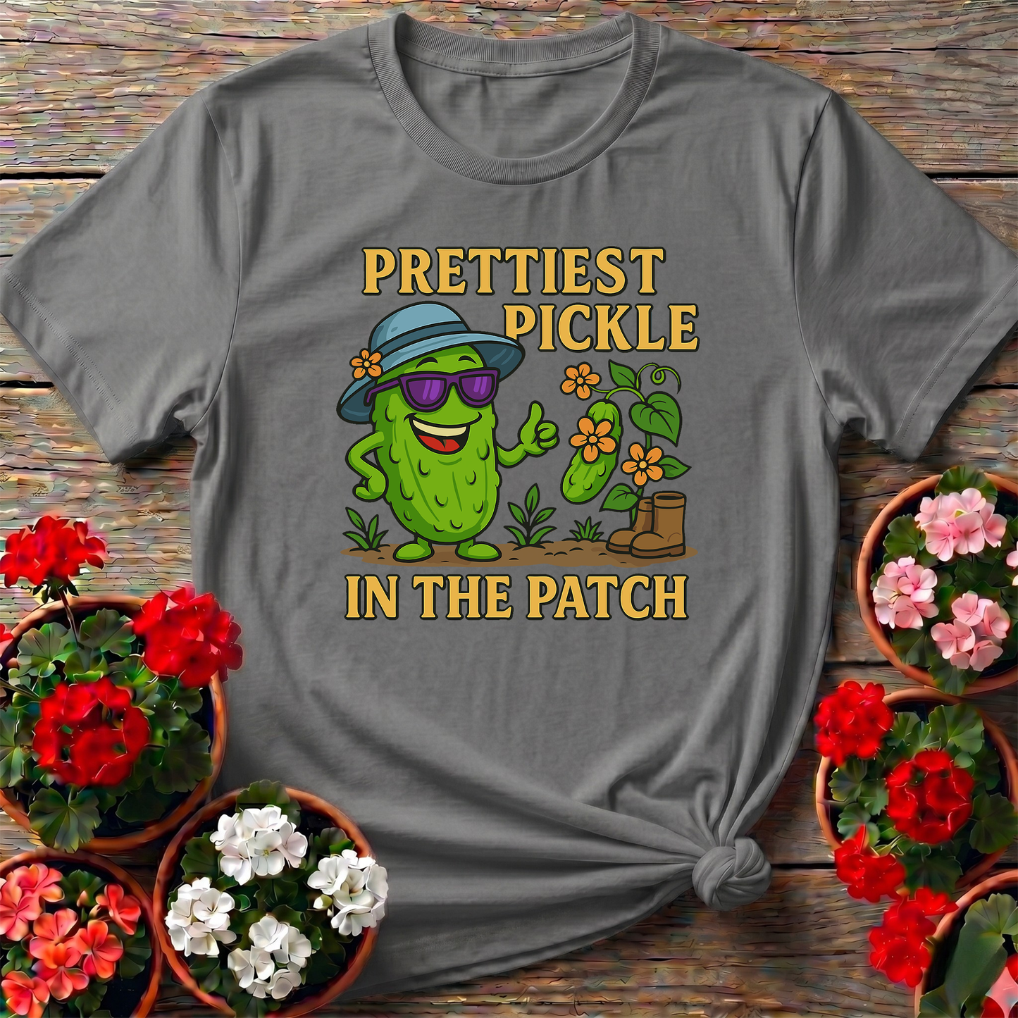 Prettiest Pickle In The Patch Funny Gardening T-shirt