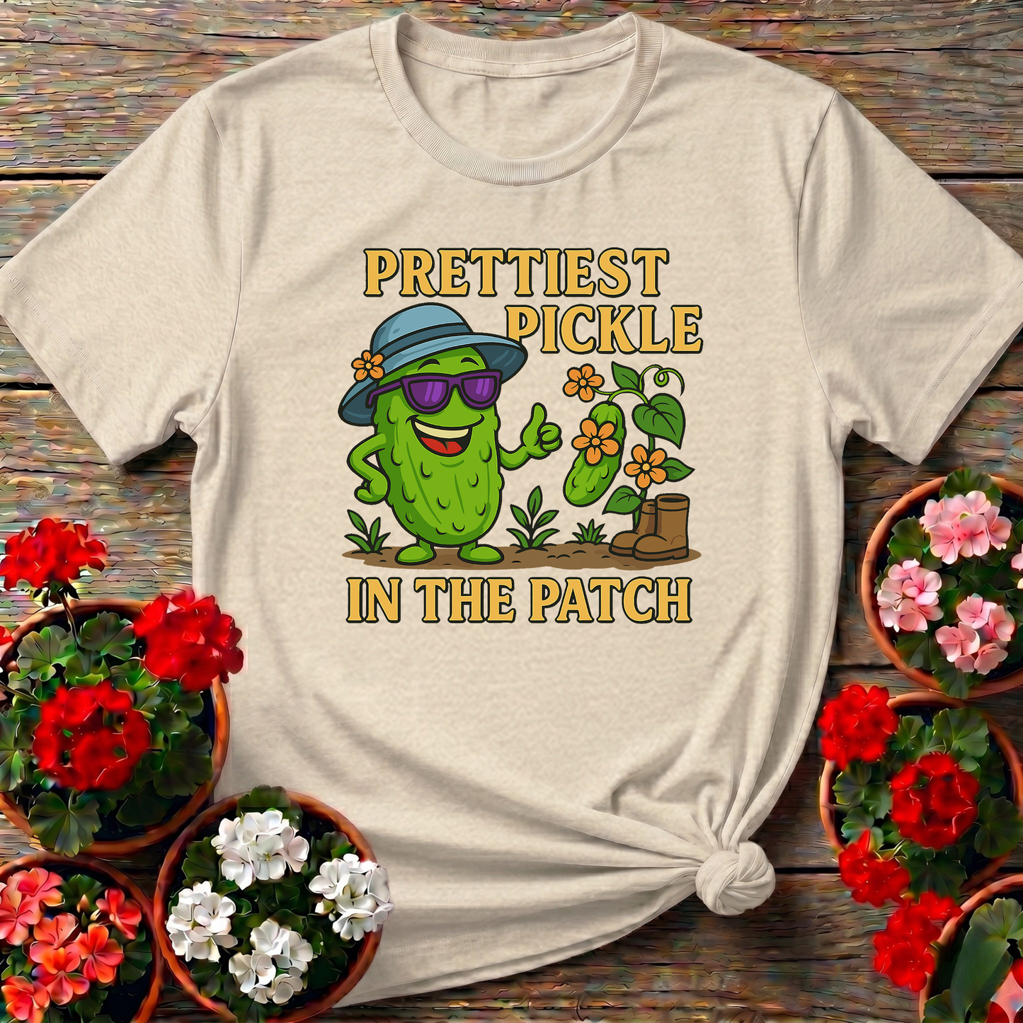 Prettiest Pickle In The Patch Funny Gardening T-shirt