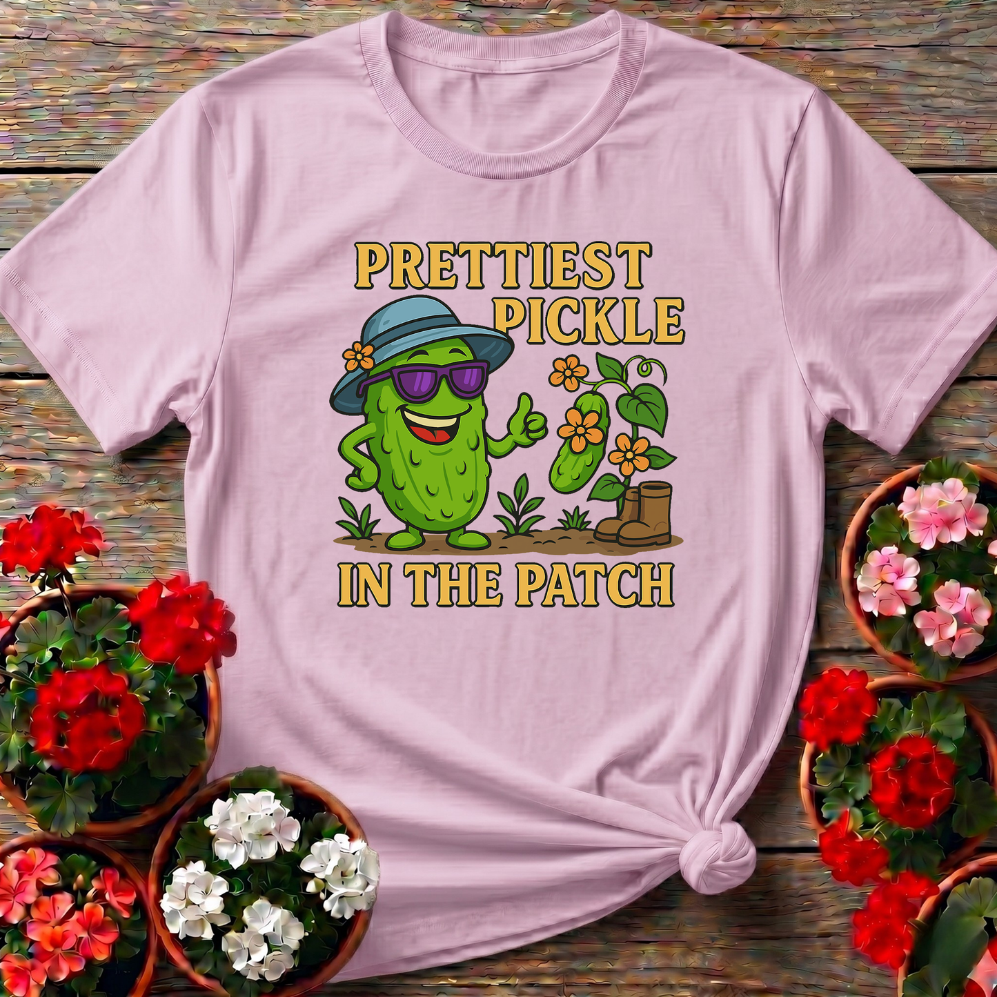 Prettiest Pickle In The Patch Funny Gardening T-shirt