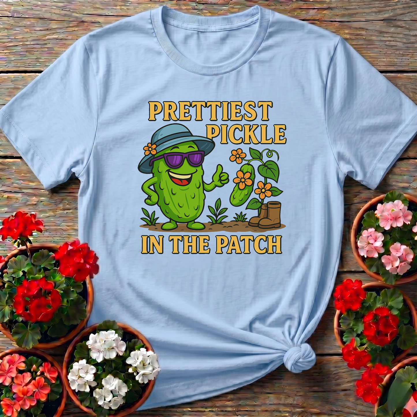 Prettiest Pickle In The Patch Funny Gardening T-shirt
