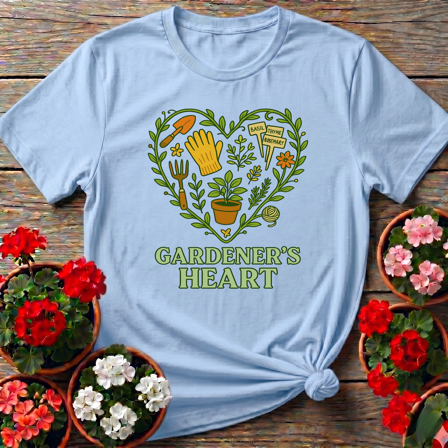 Gardener's Heart Herbal Garden Tools Edition Tee