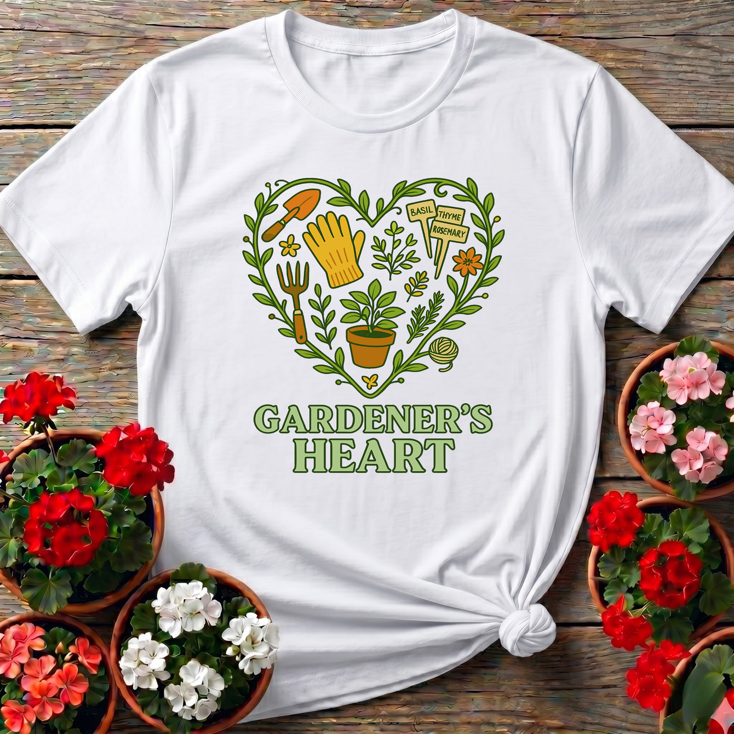 Gardener's Heart Herbal Garden Tools Edition Tee
