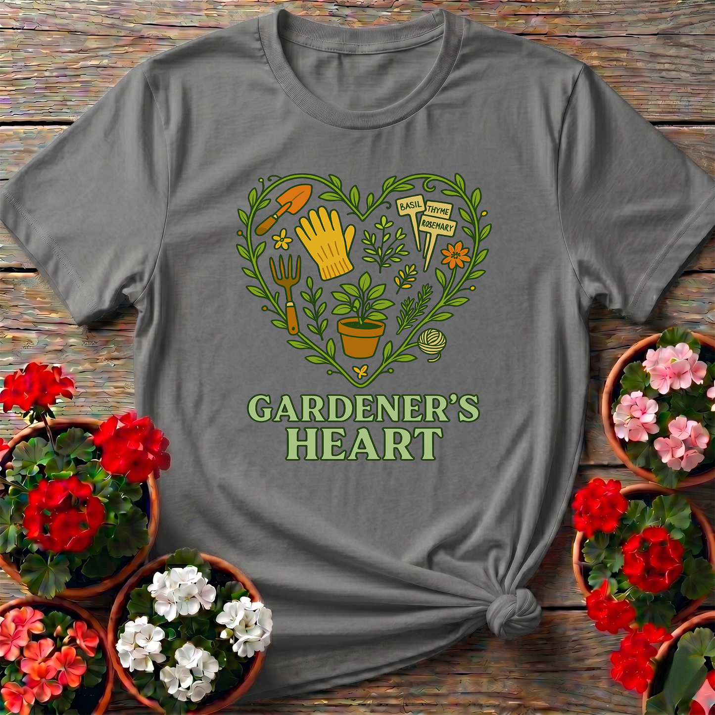 Gardener's Heart Herbal Garden Tools Edition Tee