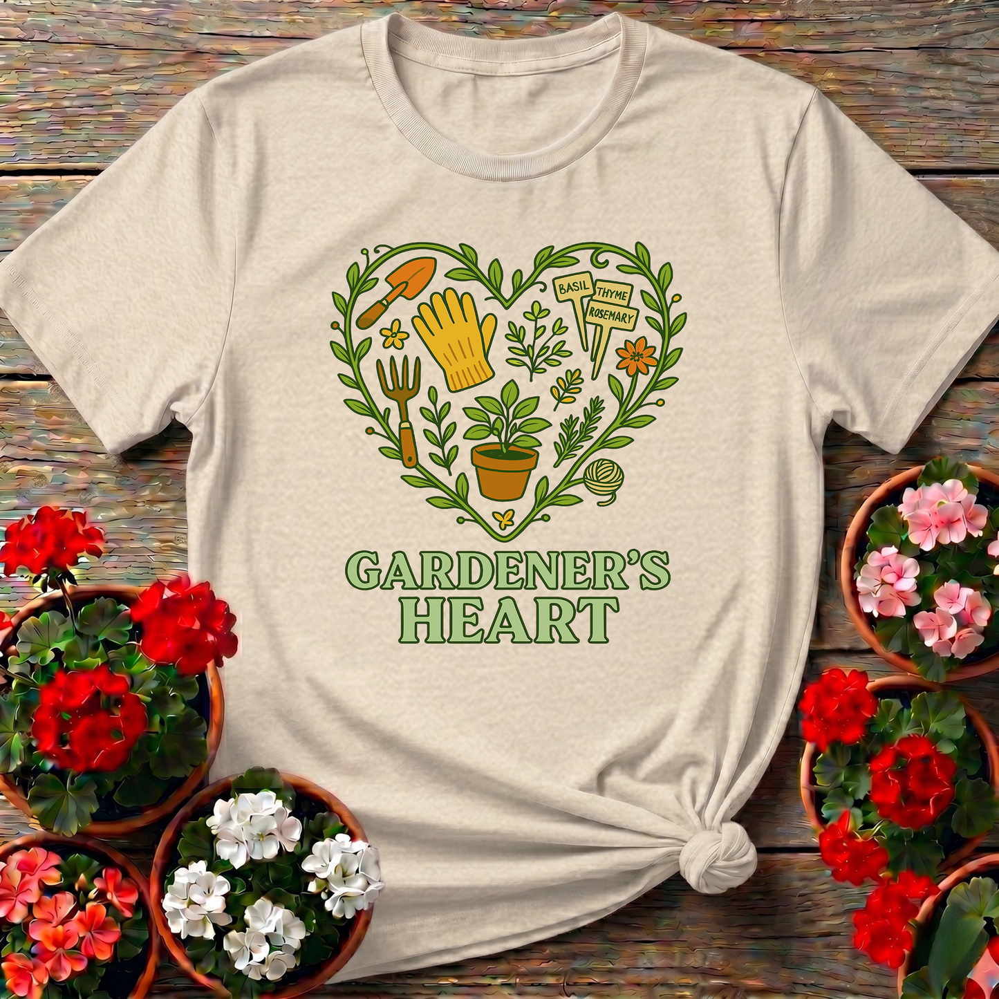 Gardener's Heart Herbal Garden Tools Edition Tee