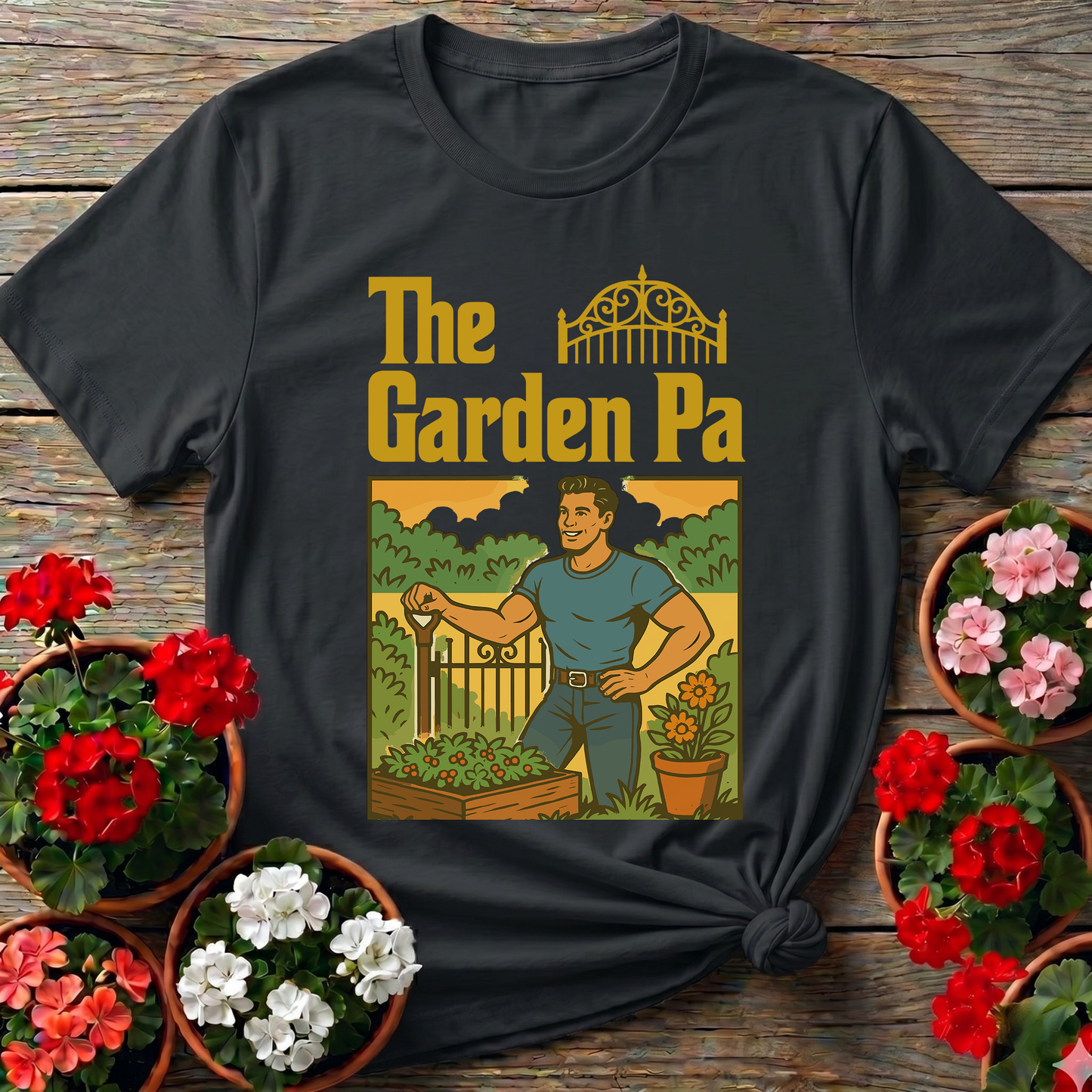 Garden Pa Classic Illustrated Garden Dad T-shirt