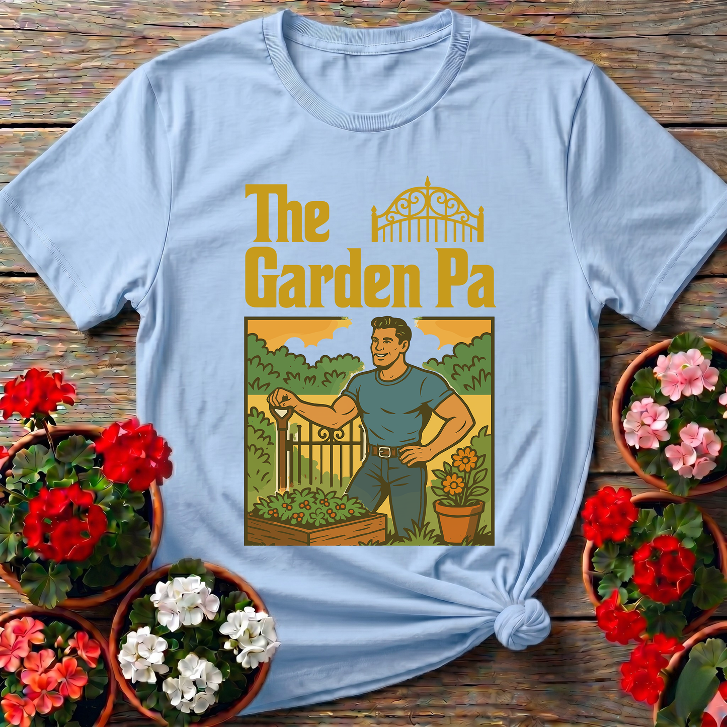 Garden Pa Classic Illustrated Garden Dad T-shirt
