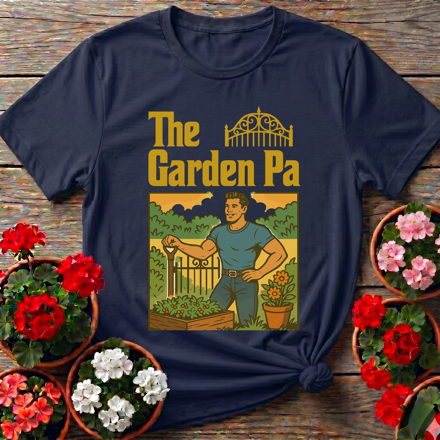 Garden Pa Classic Illustrated Garden Dad T-shirt