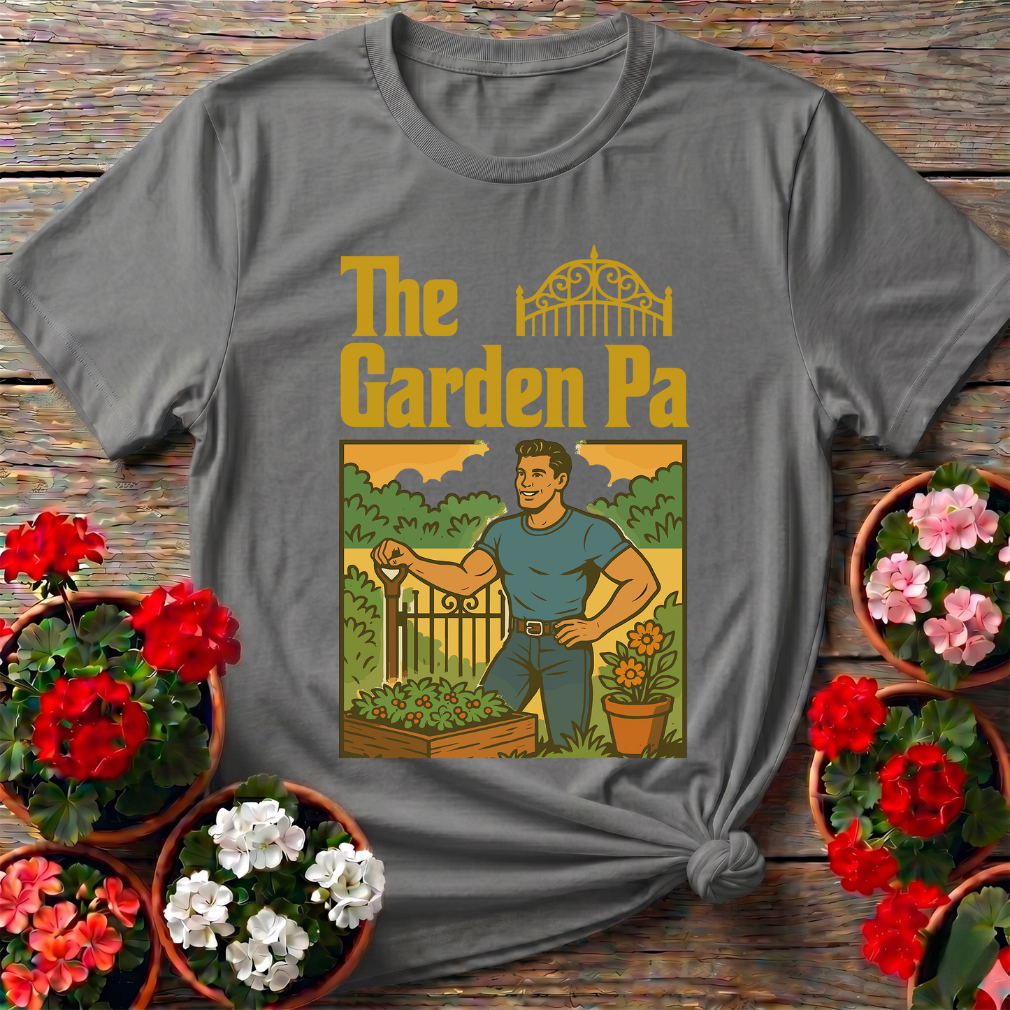 Garden Pa Classic Illustrated Garden Dad T-shirt
